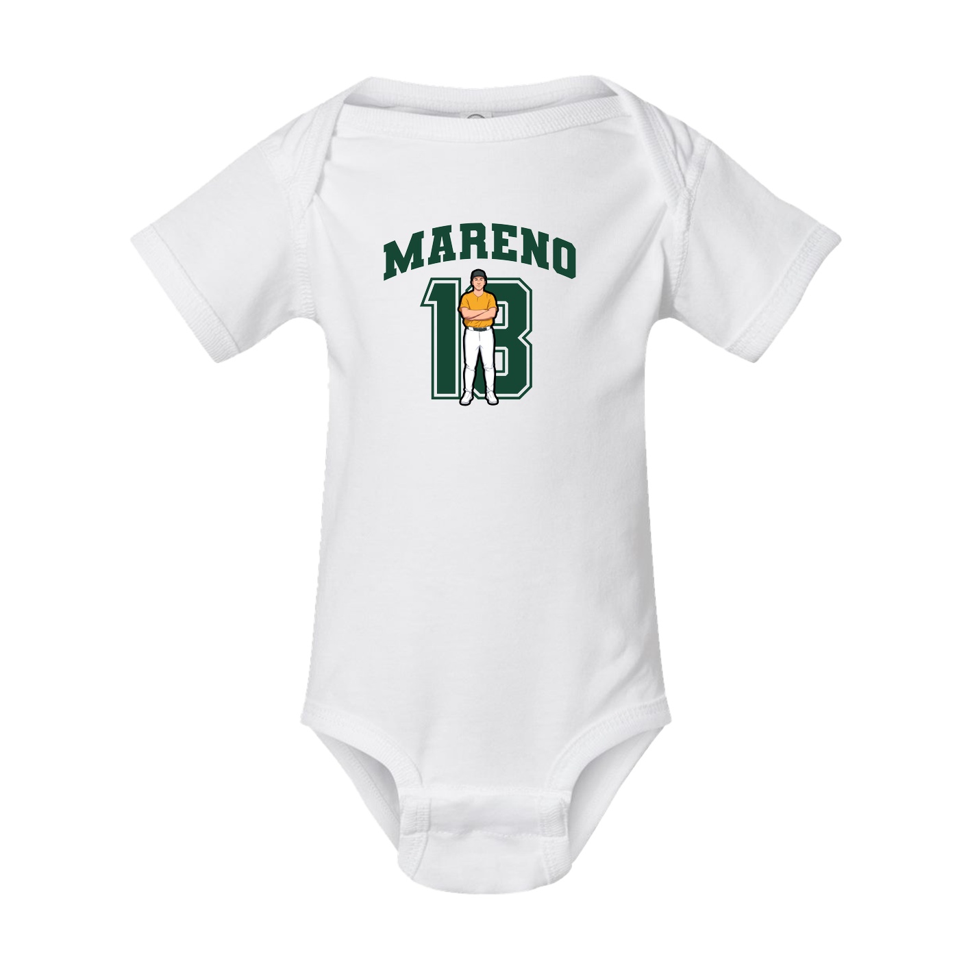 Baby Onesie — Number in White