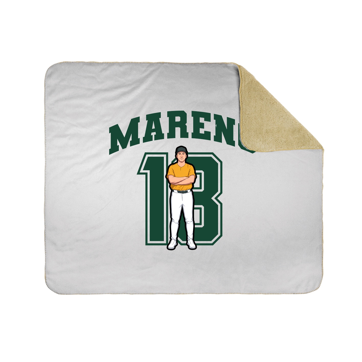 Throw Blanket — Number in White