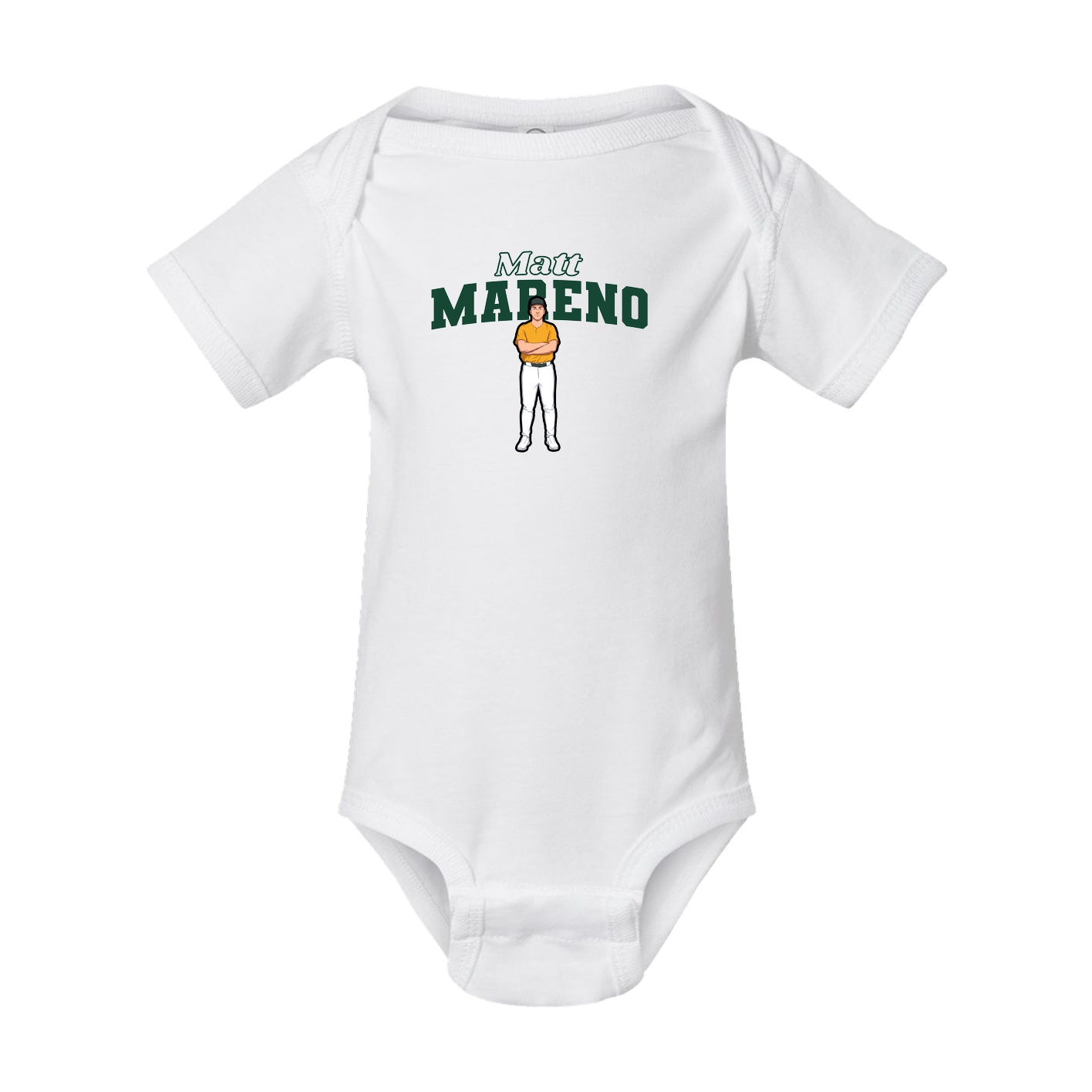 Baby Onesie — Name Arch in White