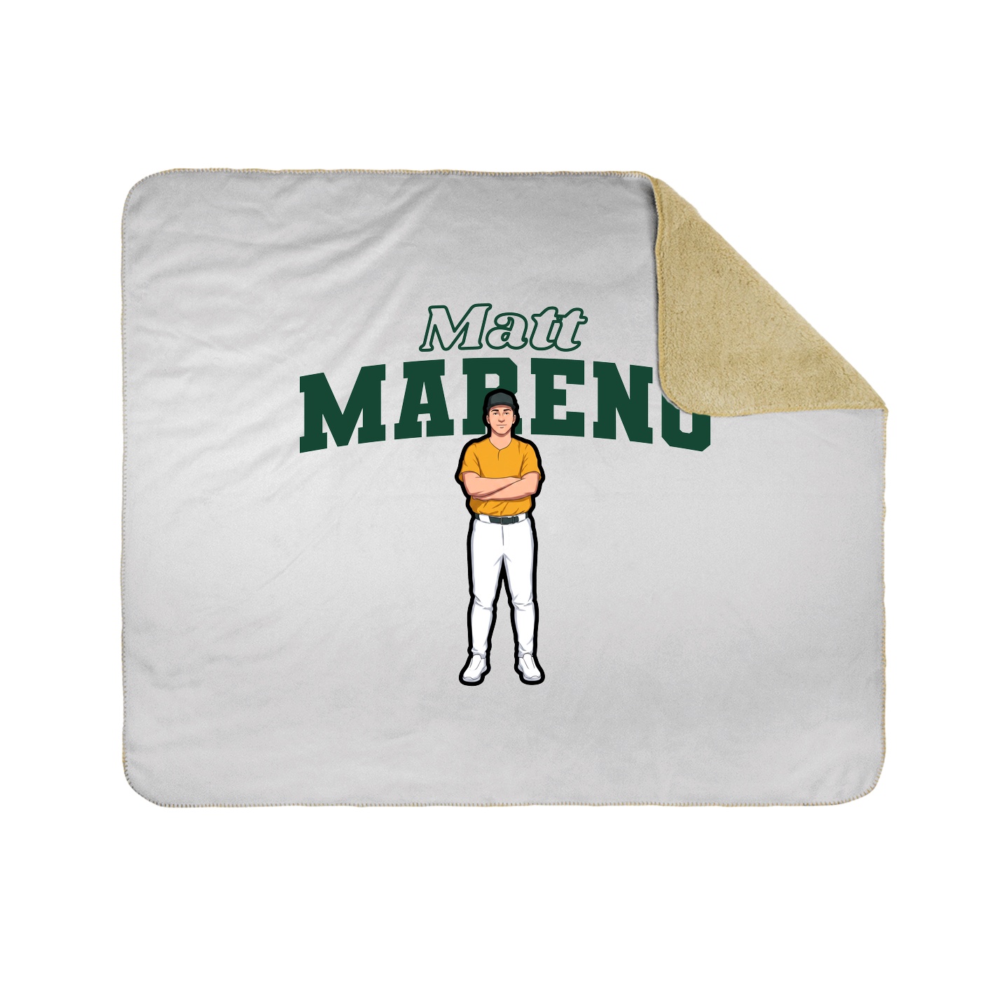 Throw Blanket — Name Arch in White