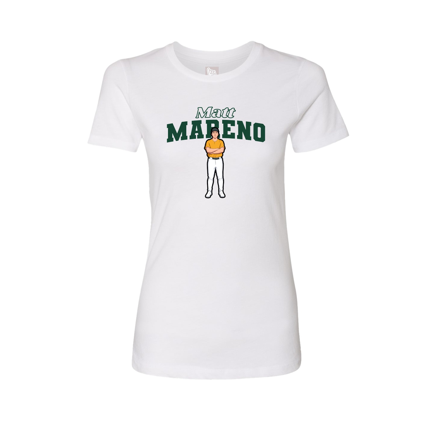 Fitted Women's Tee — Name Arch in White