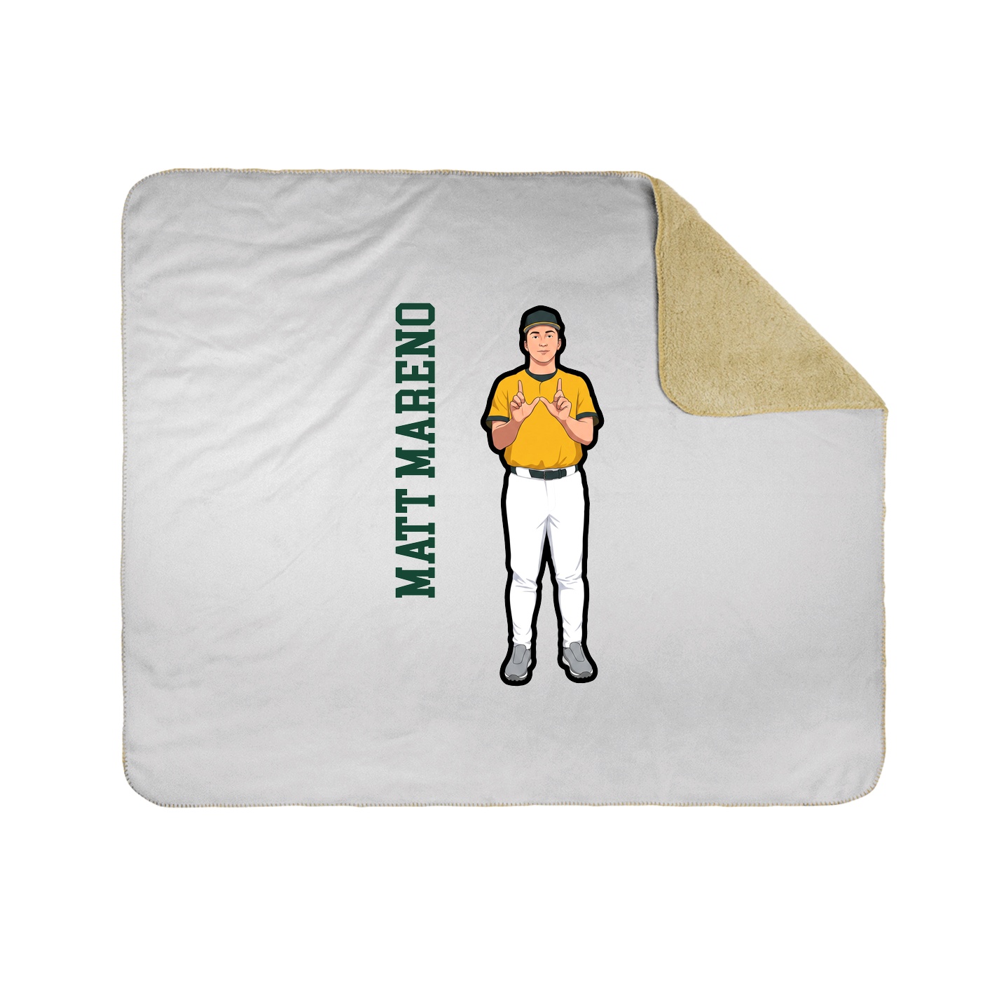 Throw Blanket — Name Vertical in White
