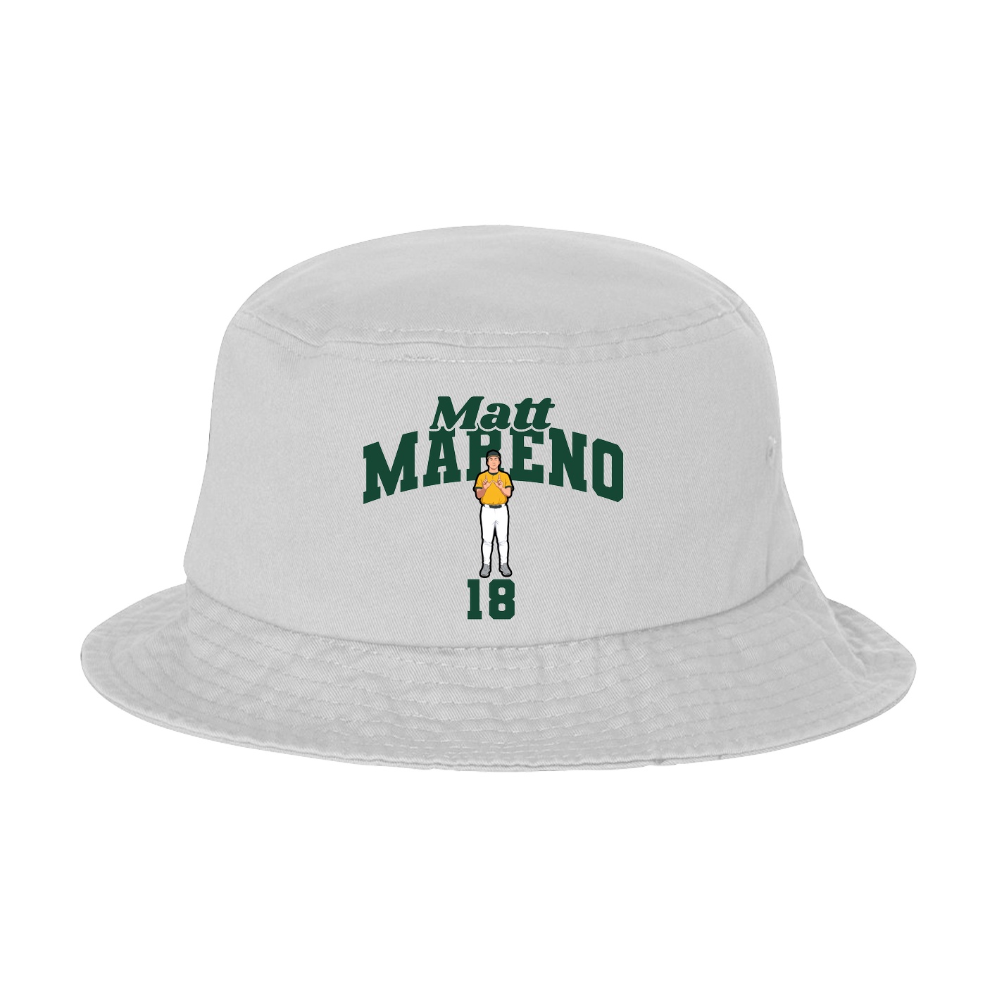 Bucket Cap — Signature Arch in White