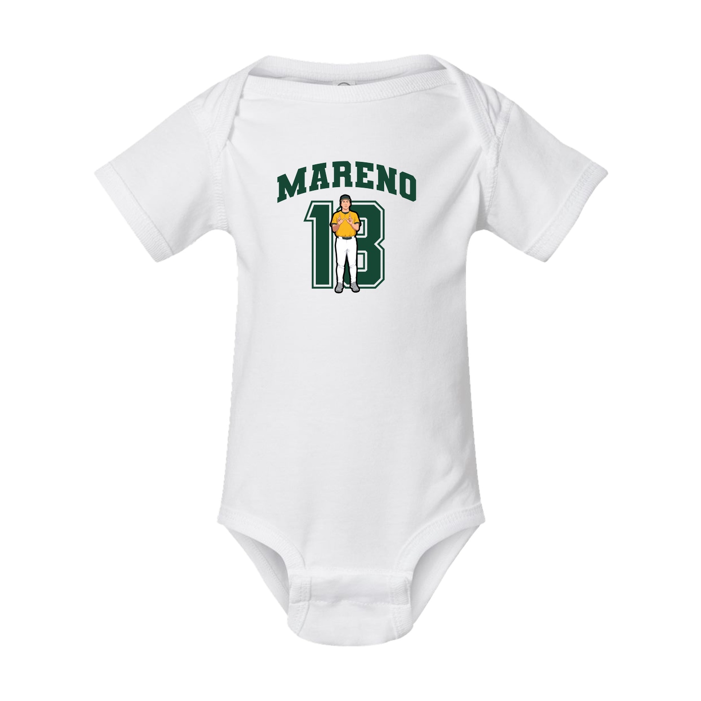 Baby Onesie — Number in White