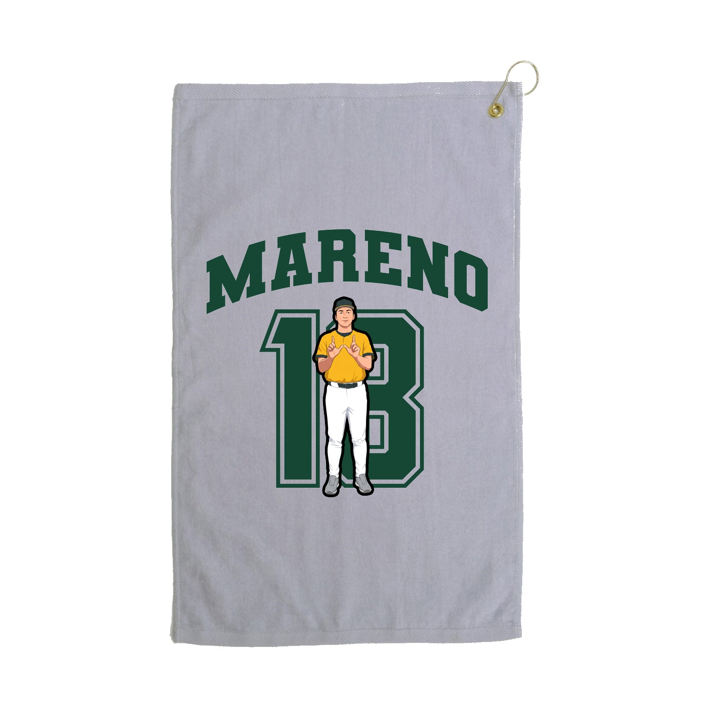 Golf Towel — Number in Grey