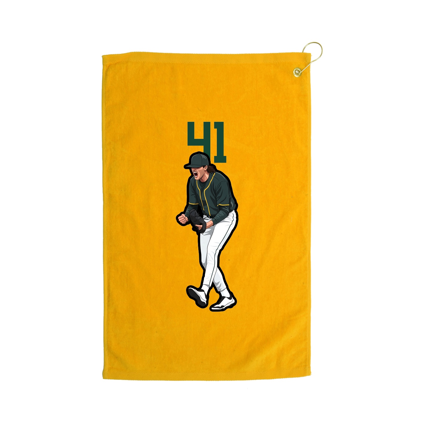 Golf Towel — Number Top in Gold