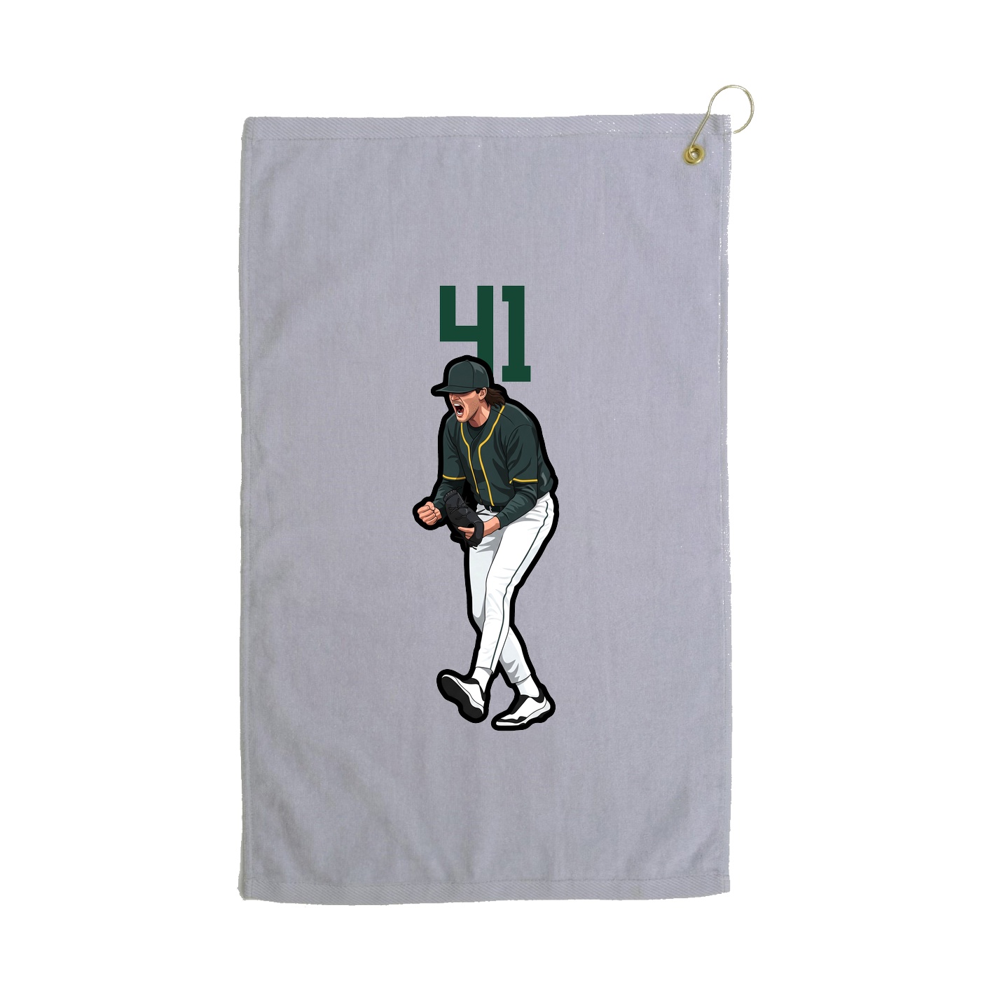 Golf Towel — Number Top in Grey