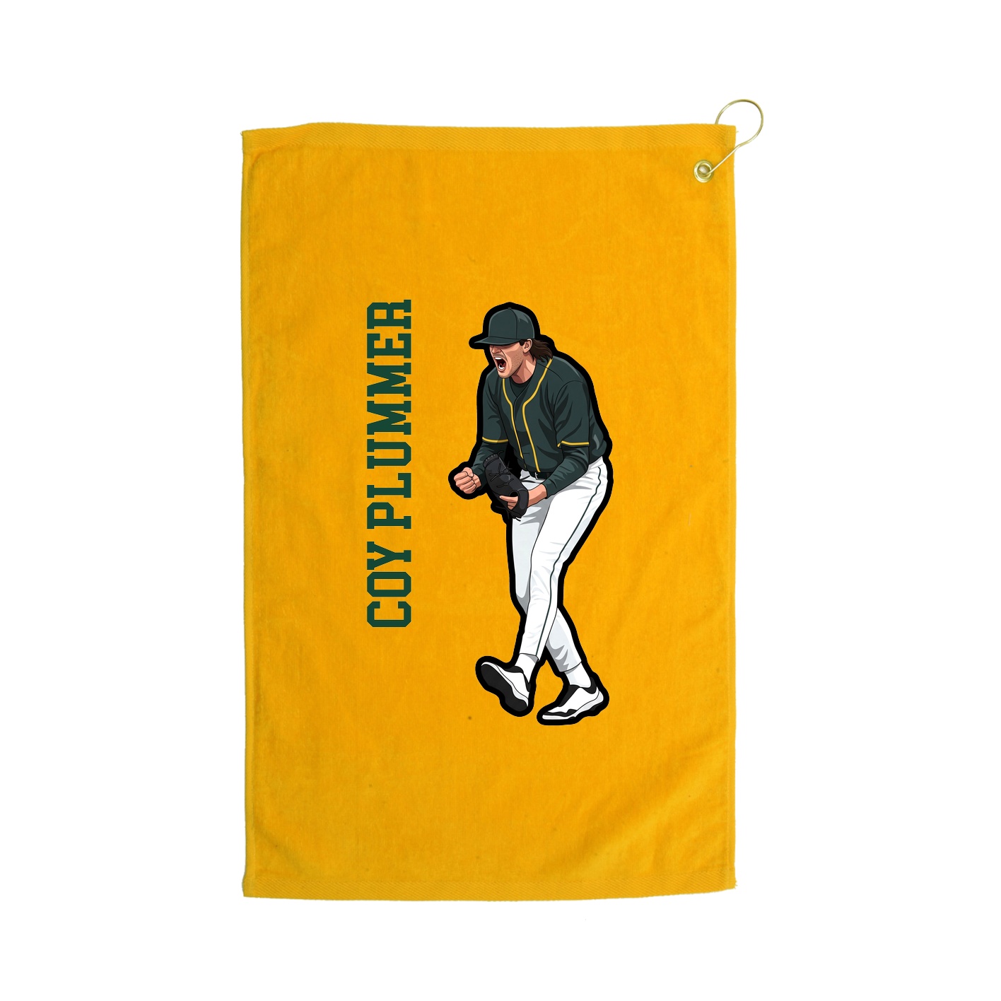Golf Towel — Name Vertical in Gold
