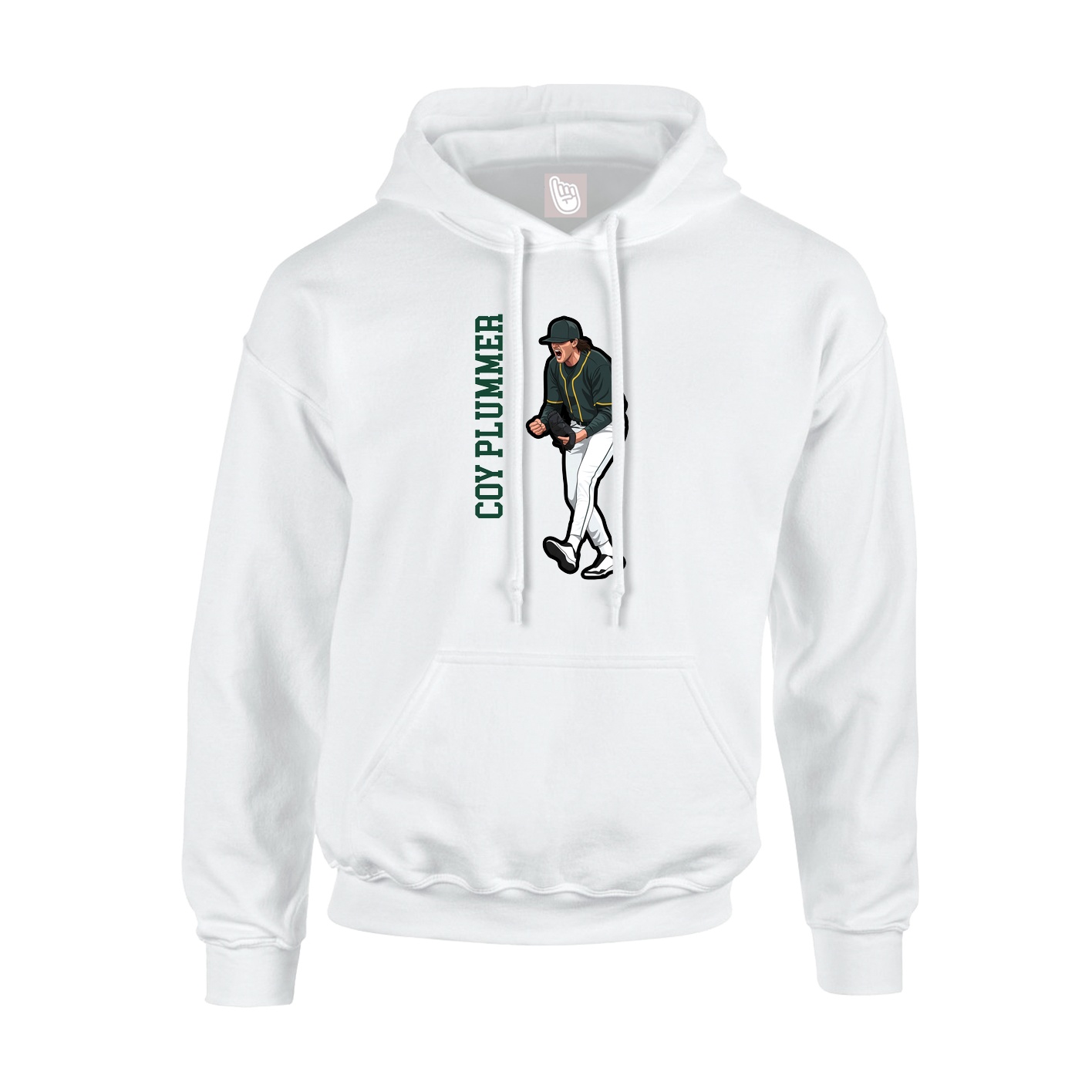 Youth Hoodie — Name Vertical in White