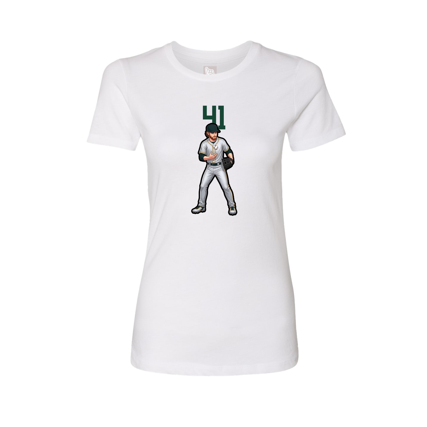 Fitted Women's Tee — Number Top in White
