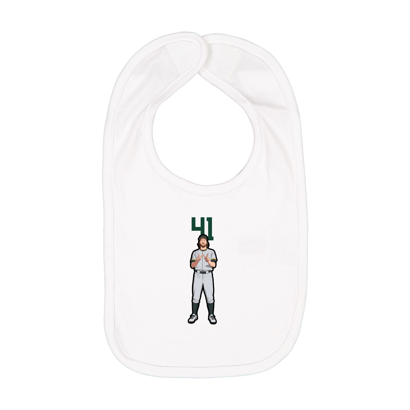 Infant Bib — Number Top in White
