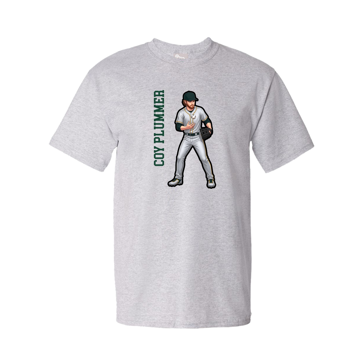Youth Tee — Name Vertical in Grey