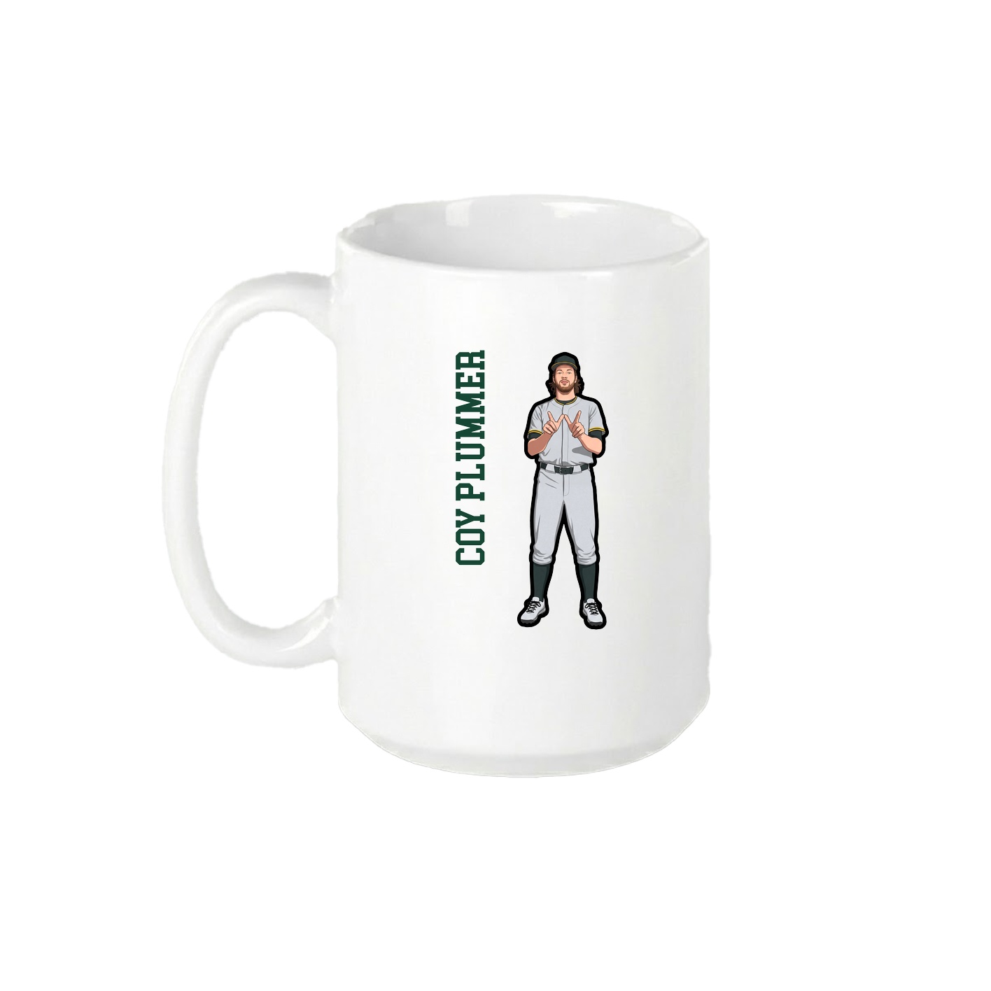 15oz Coffee Mug — Name Vertical in White