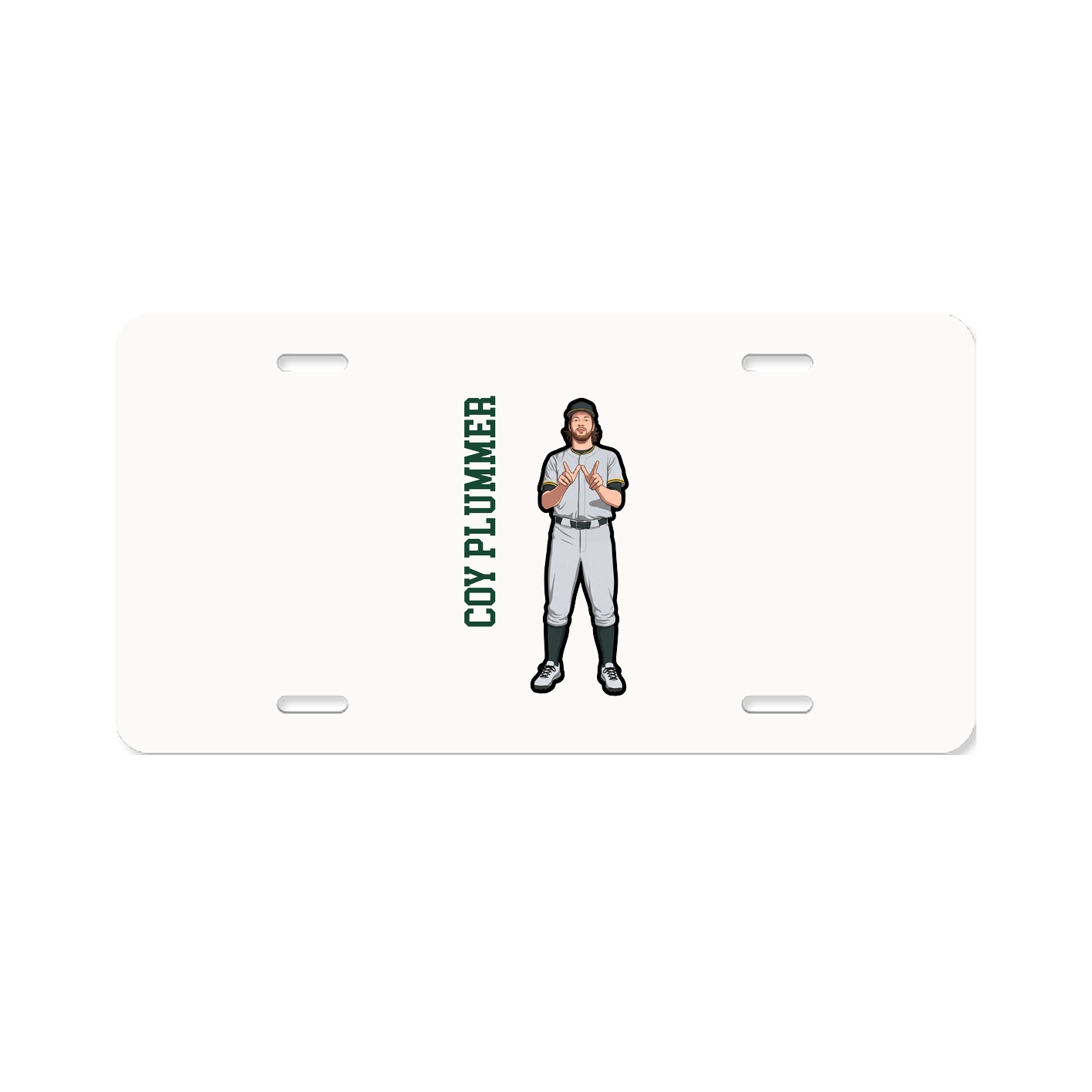 License Plate — Name Vertical in Classic