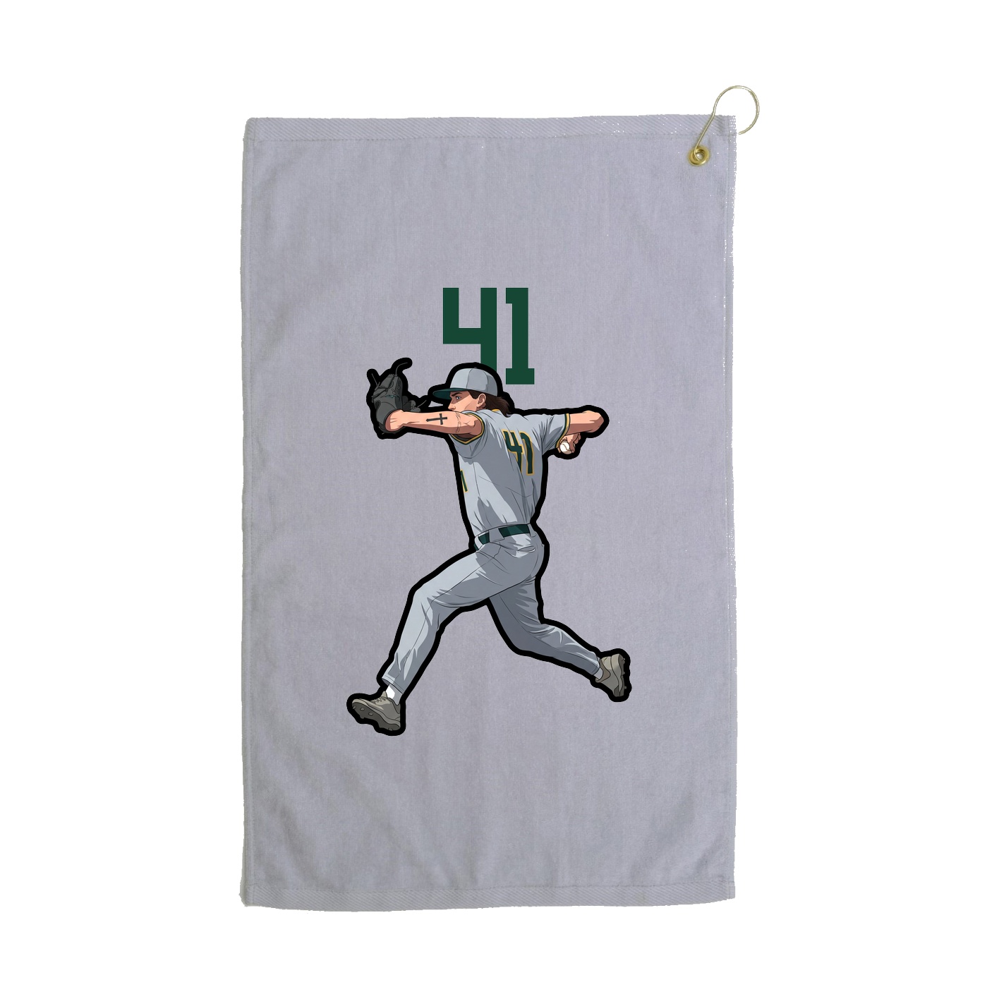 Golf Towel — Number Top in Grey