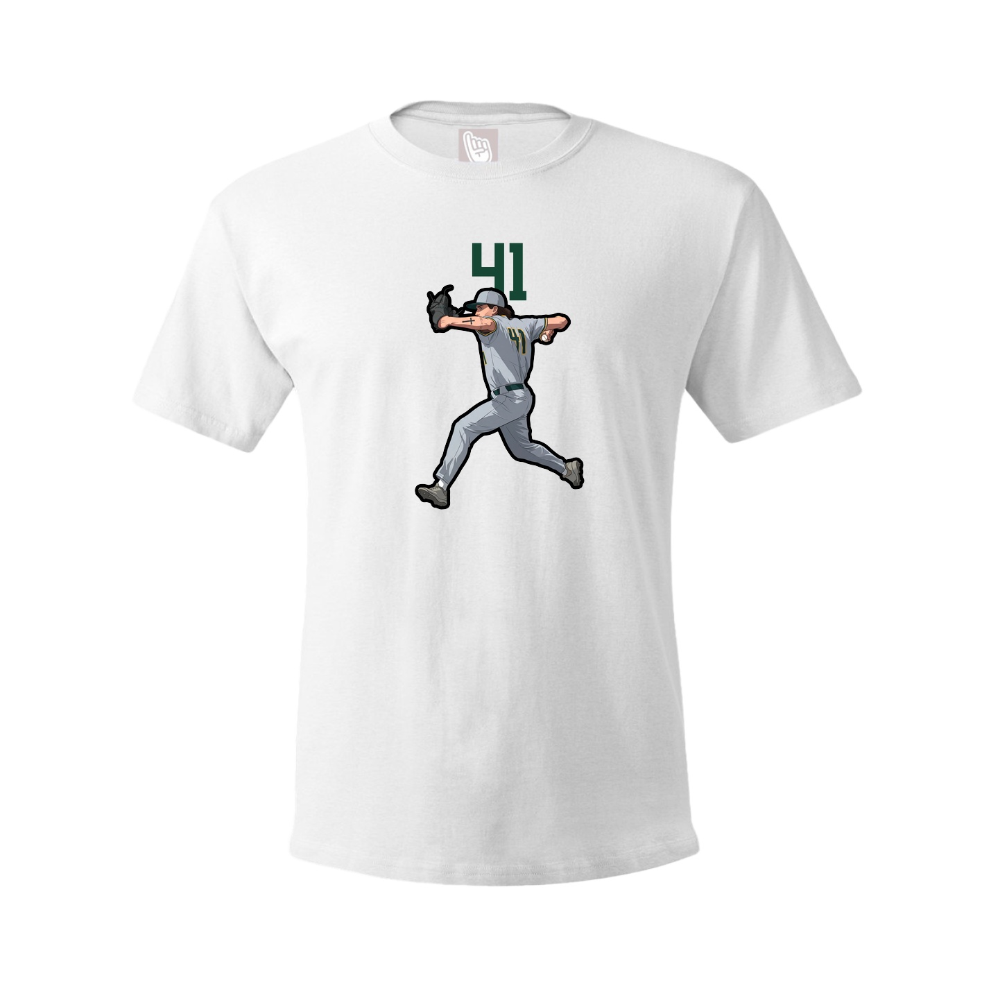 Youth Tee — Number Top in White