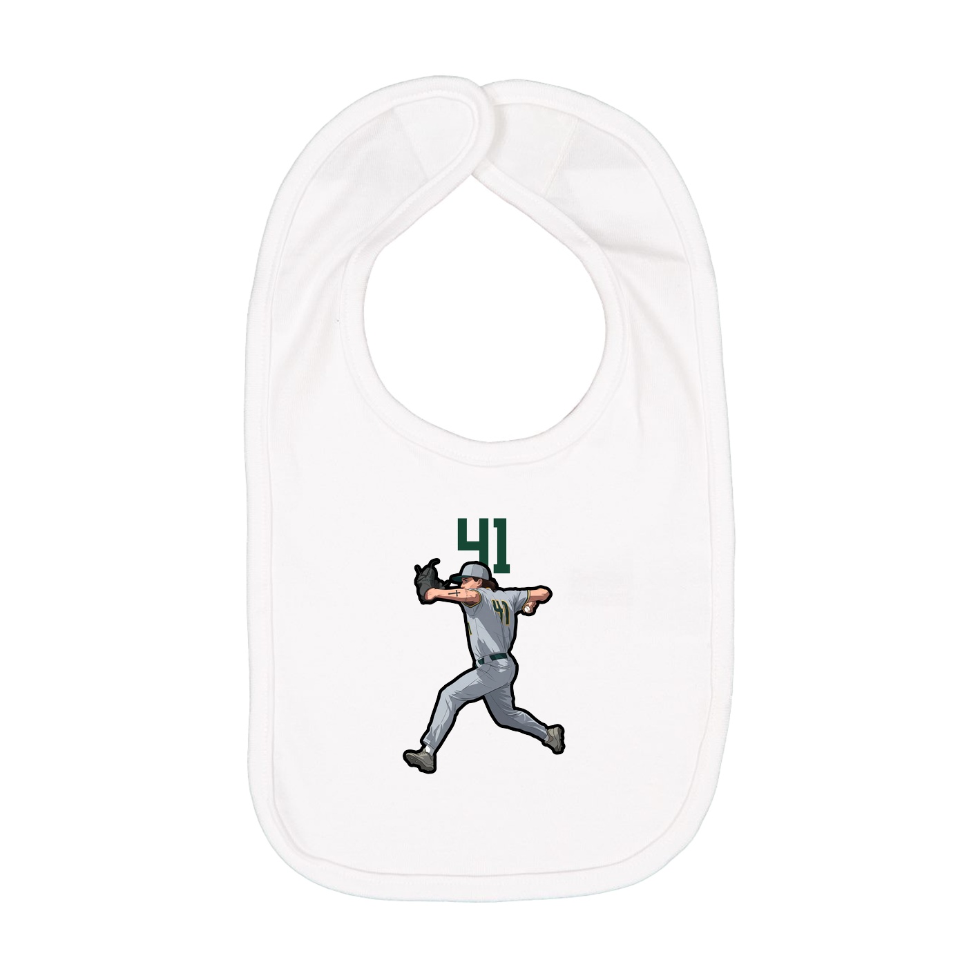 Infant Bib — Number Top in White