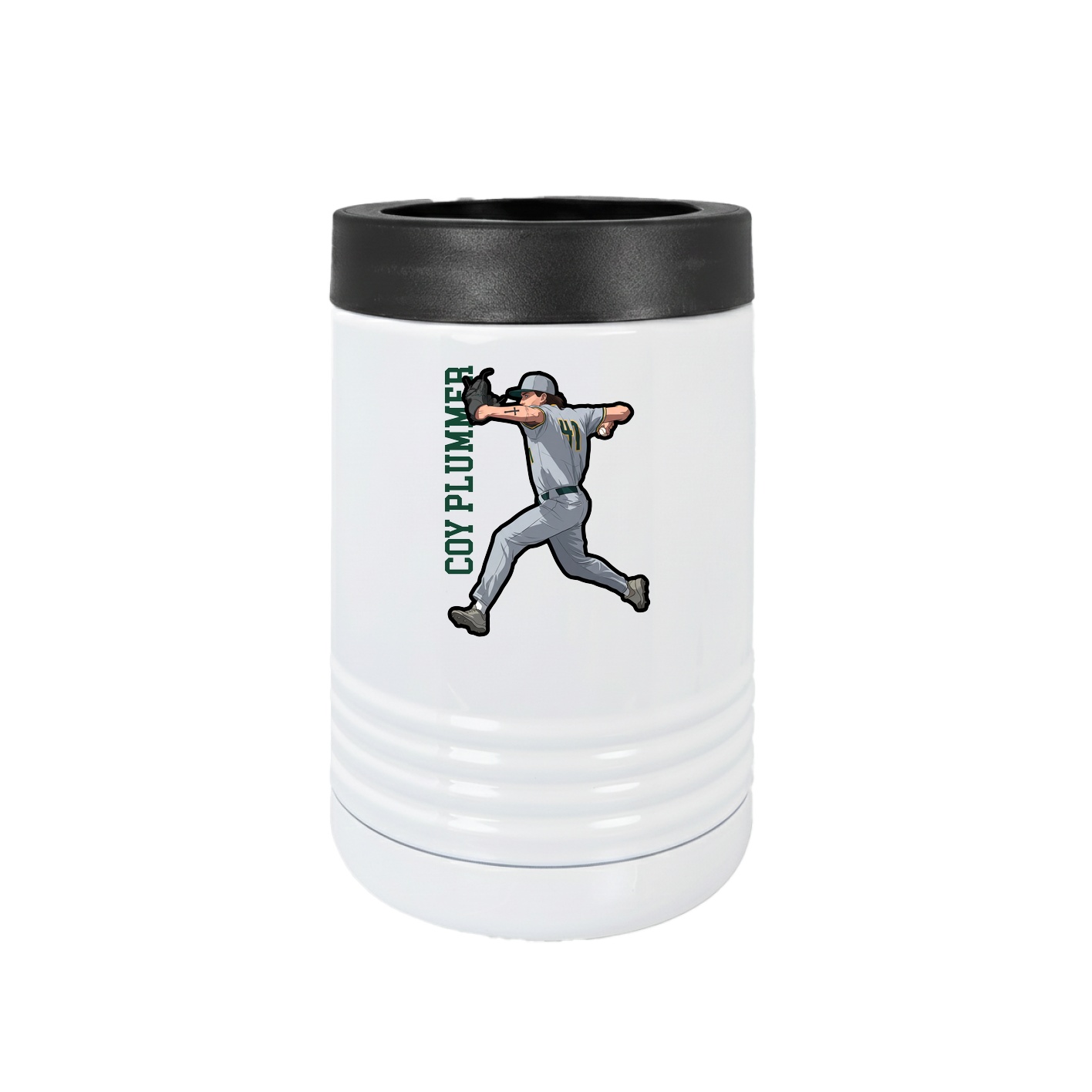 Beverage Holder — Name Vertical in White