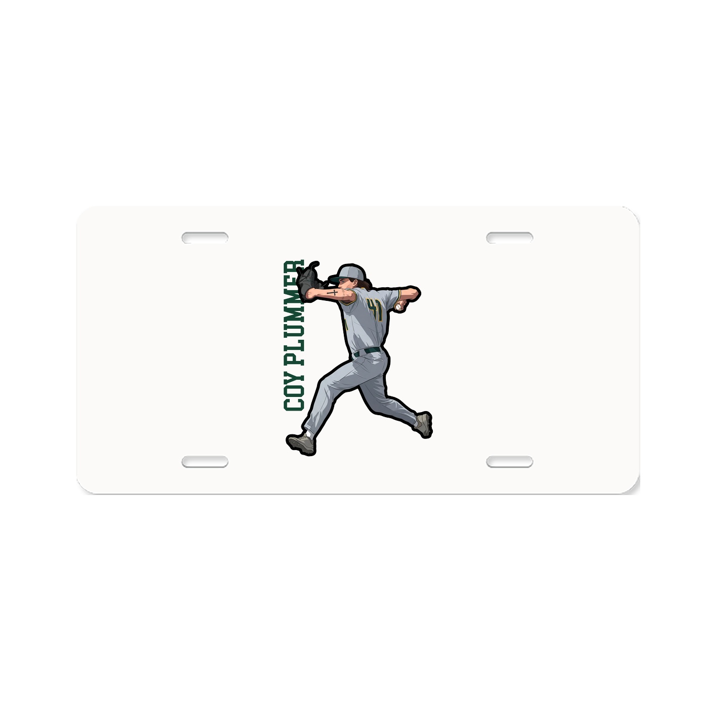 License Plate — Name Vertical in Classic