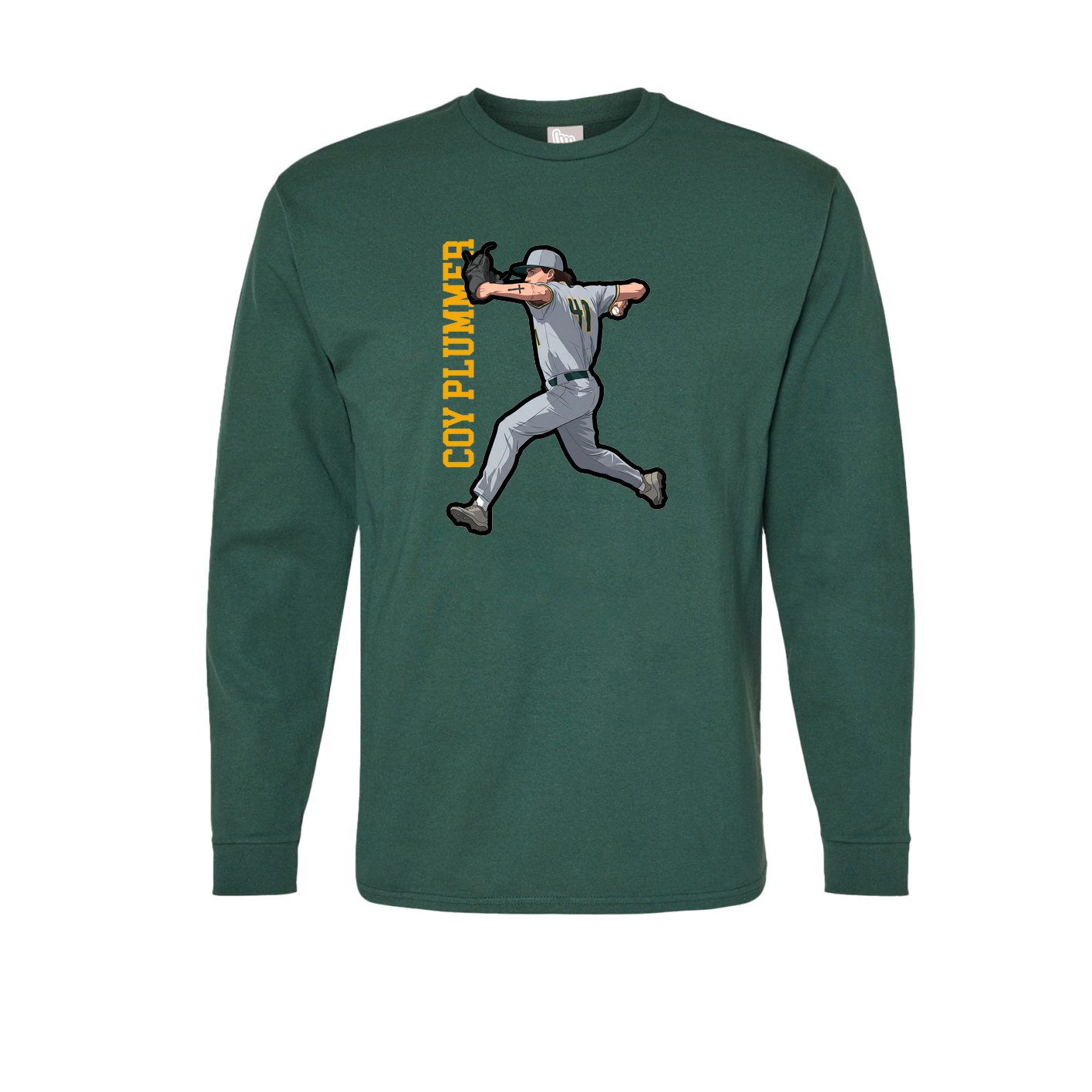 Long Sleeve Tee — Name Vertical in Green