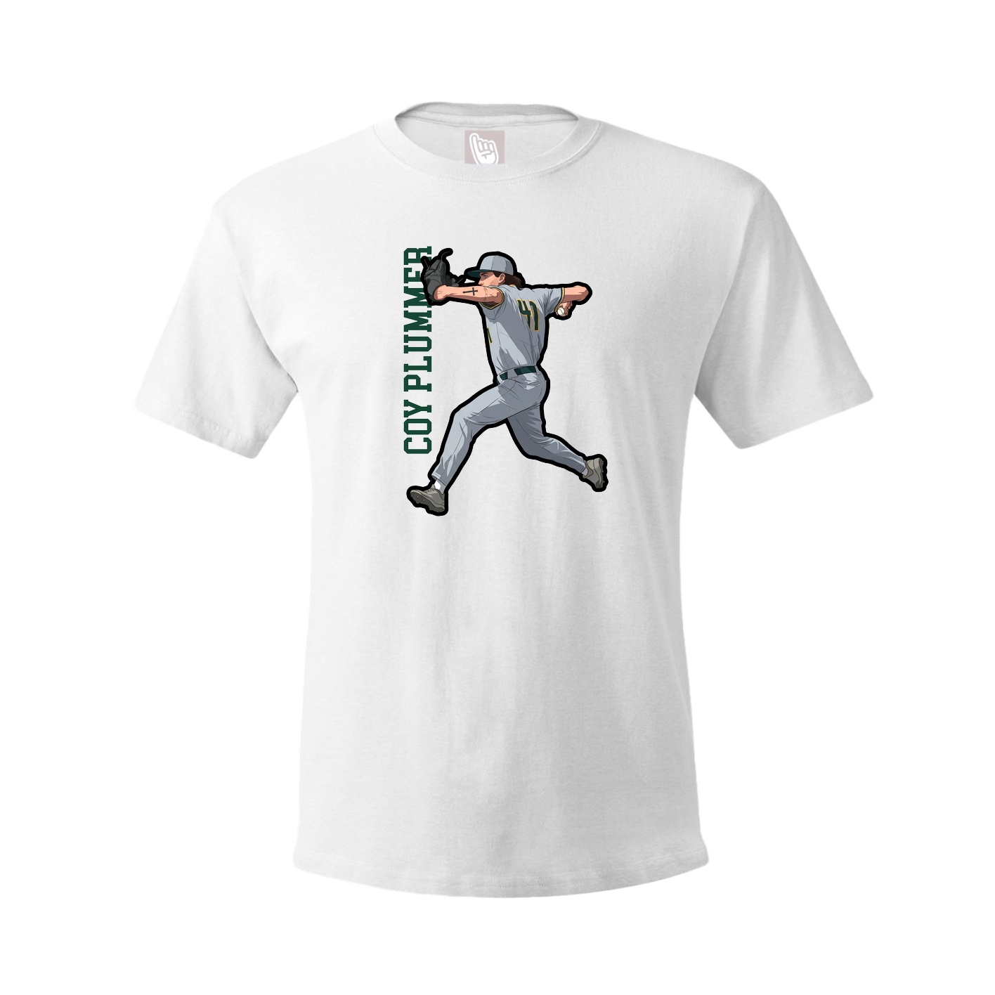 Youth Tee — Name Vertical in White