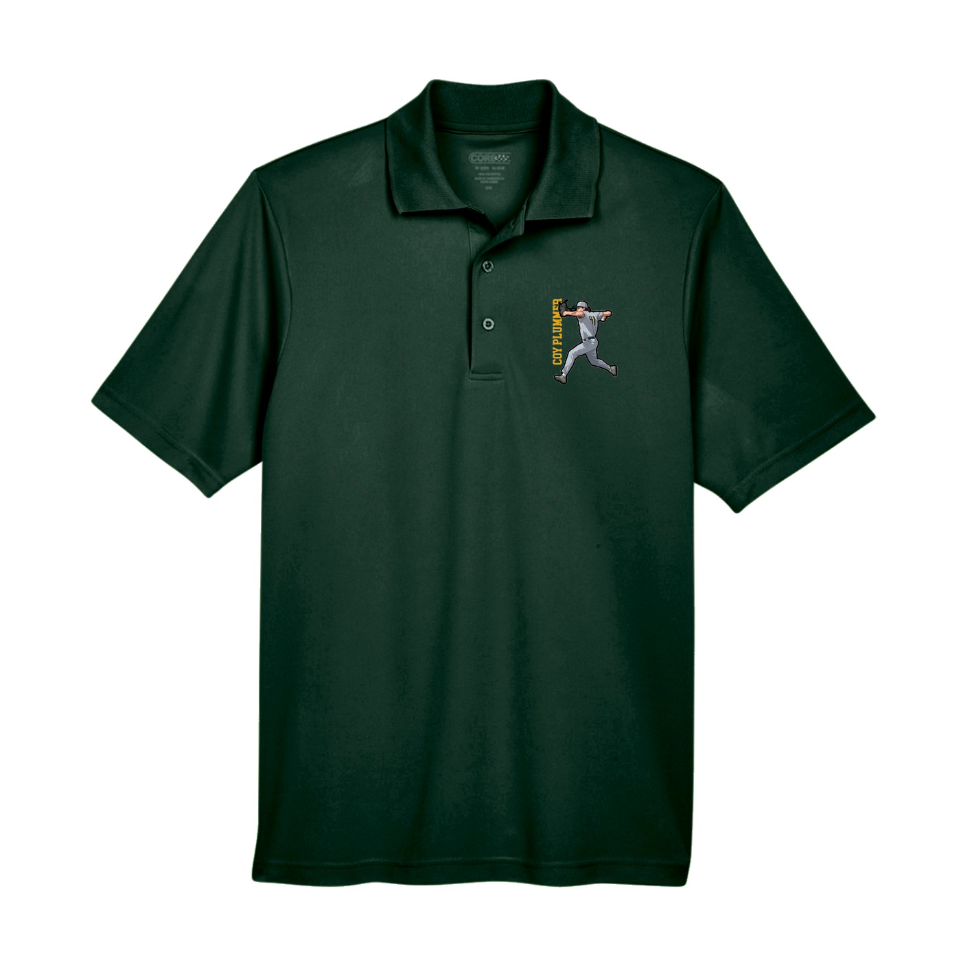 Performance Polo — Name Vertical in Green