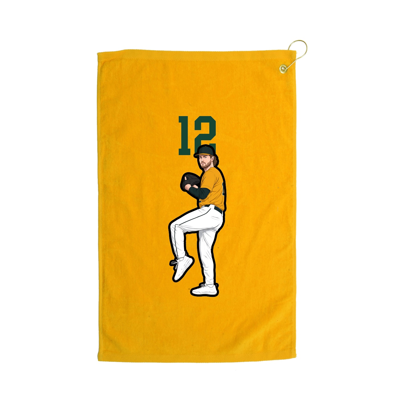 Golf Towel — Number Top in Gold