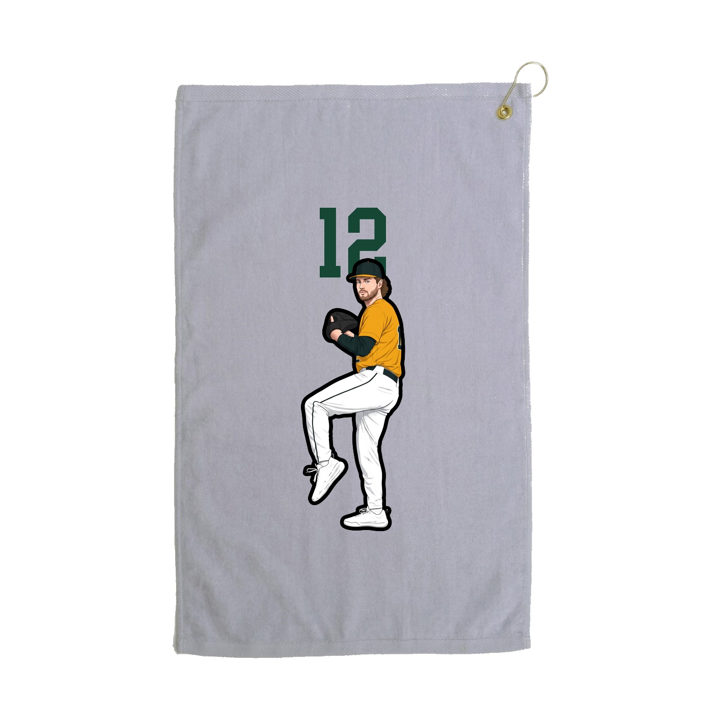 Golf Towel — Number Top in Grey