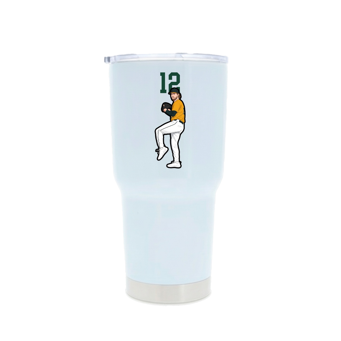 30oz Stainless Steel Tumbler — Number Top in White