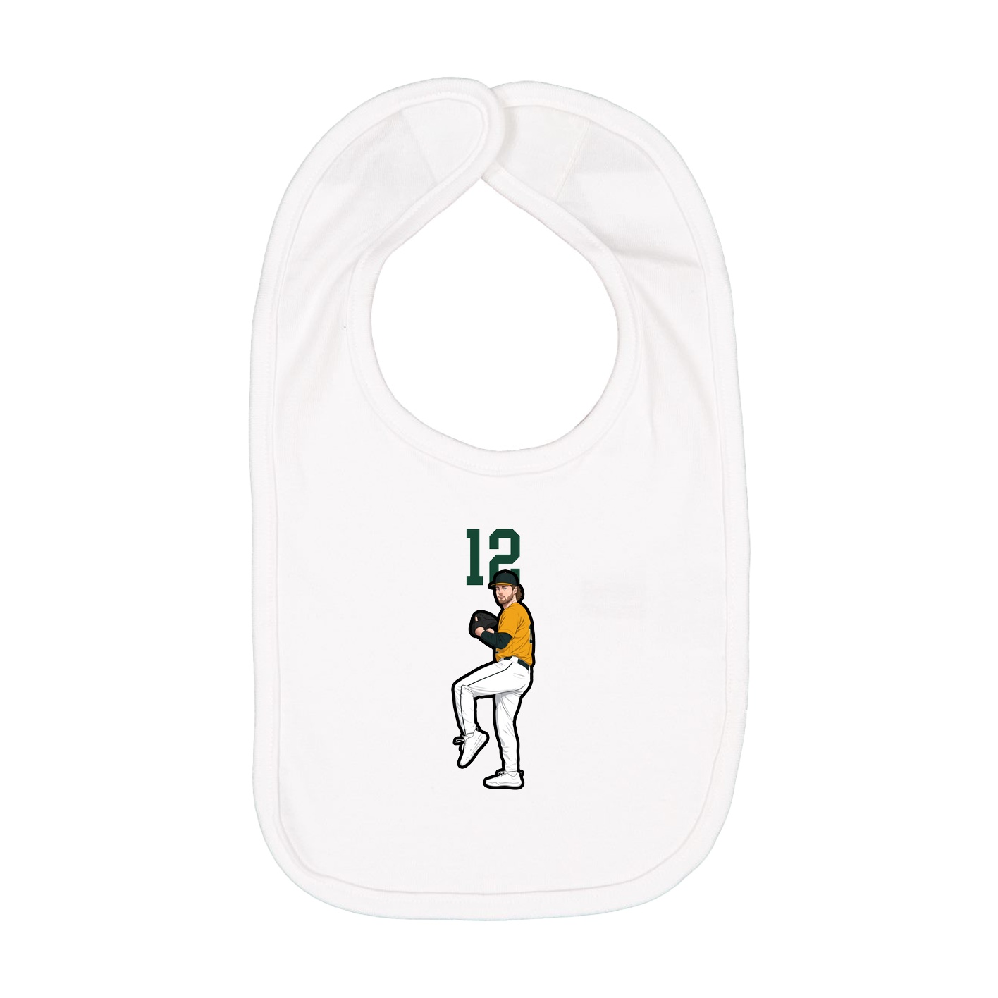 Infant Bib — Number Top in White