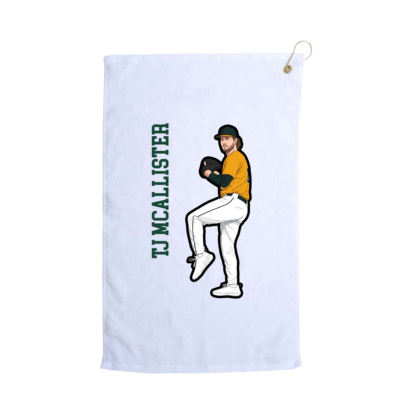Golf Towel — Name Vertical in White