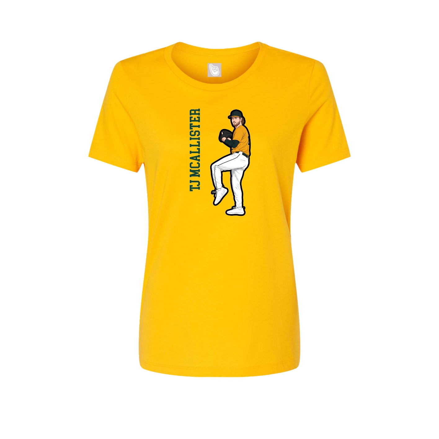 Womens Tee — Name Vertical in Gold