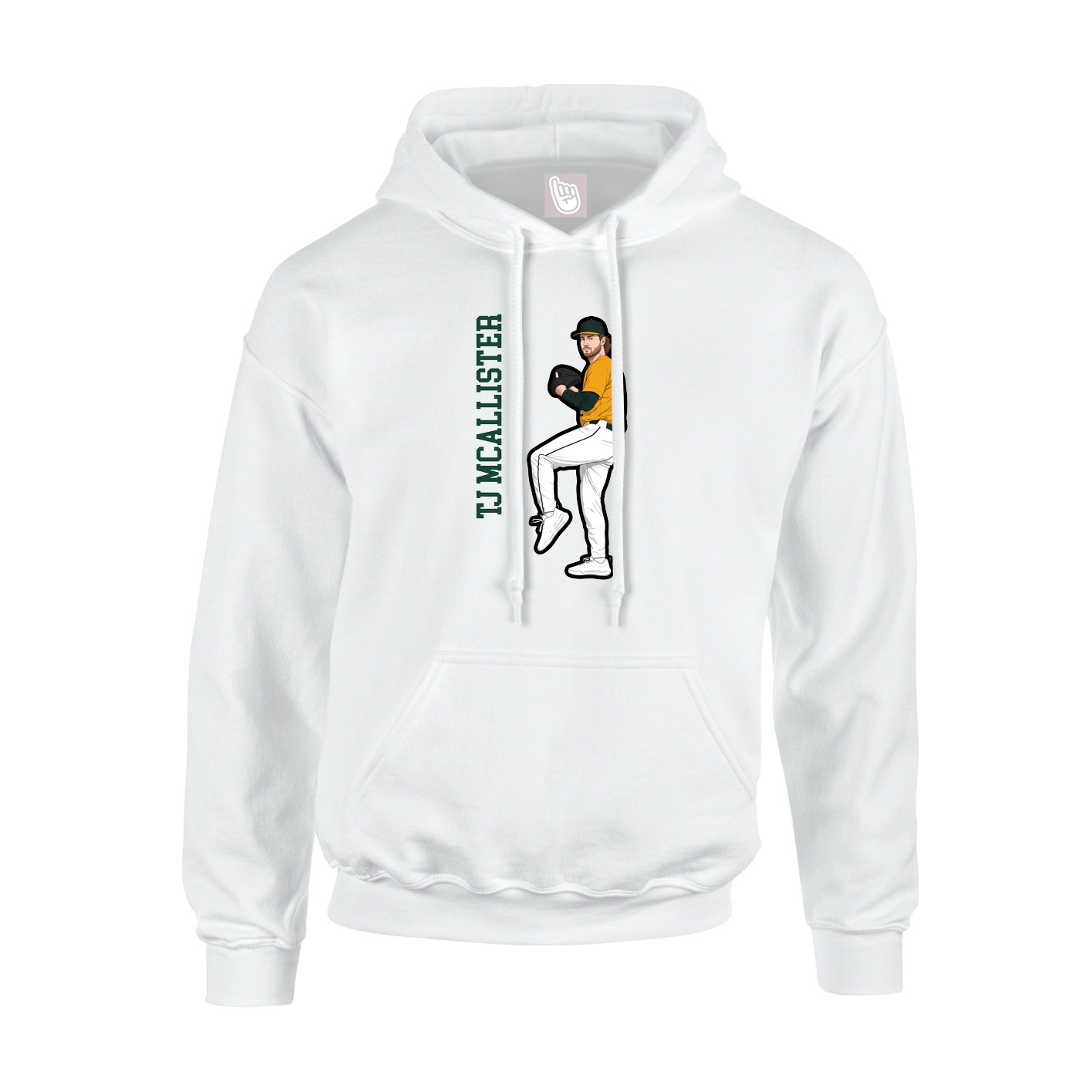 Youth Hoodie — Name Vertical in White