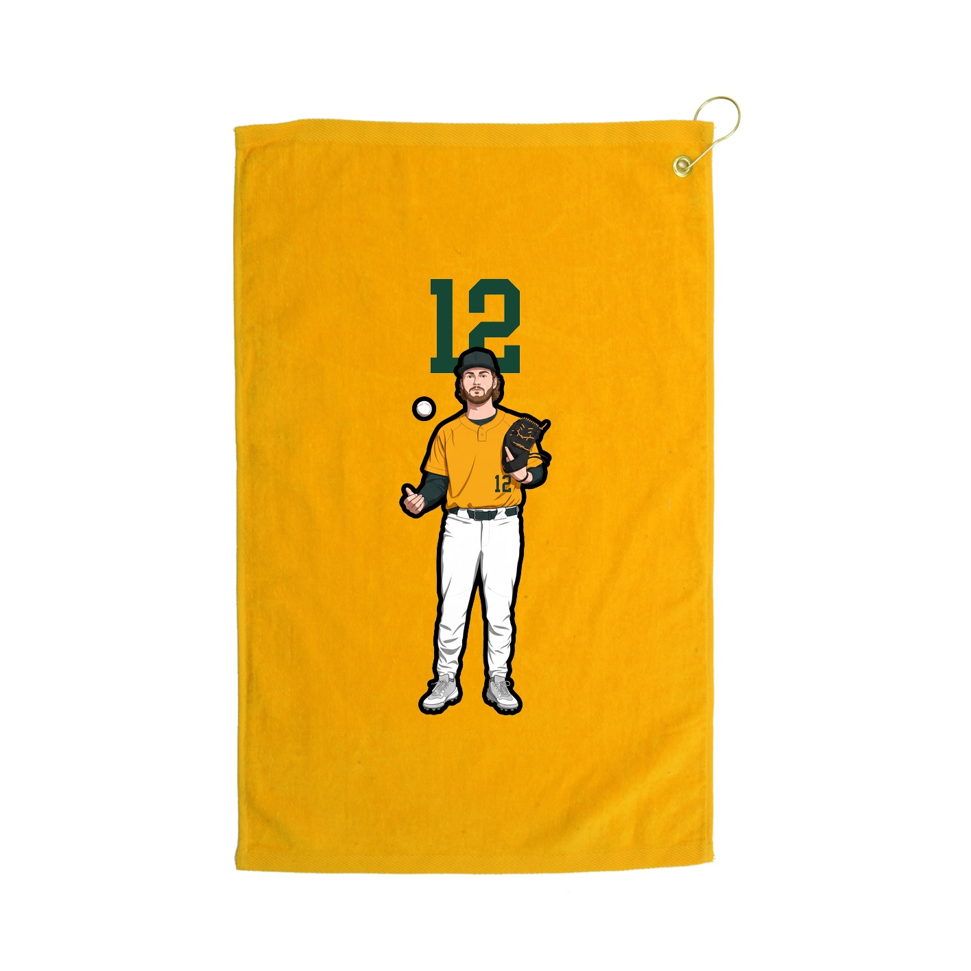 Golf Towel — Number Top in Gold