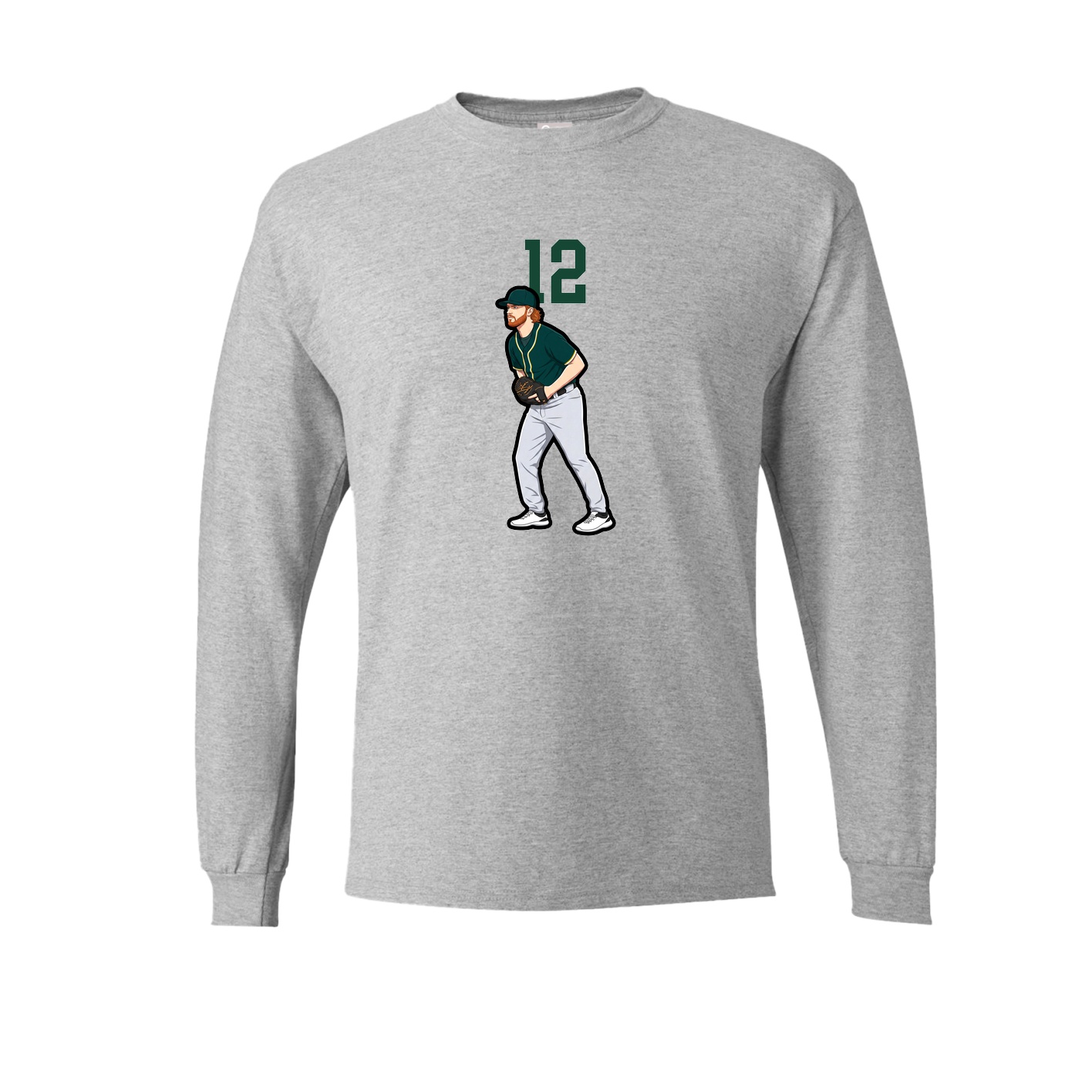Long Sleeve Tee — Number Top in Grey
