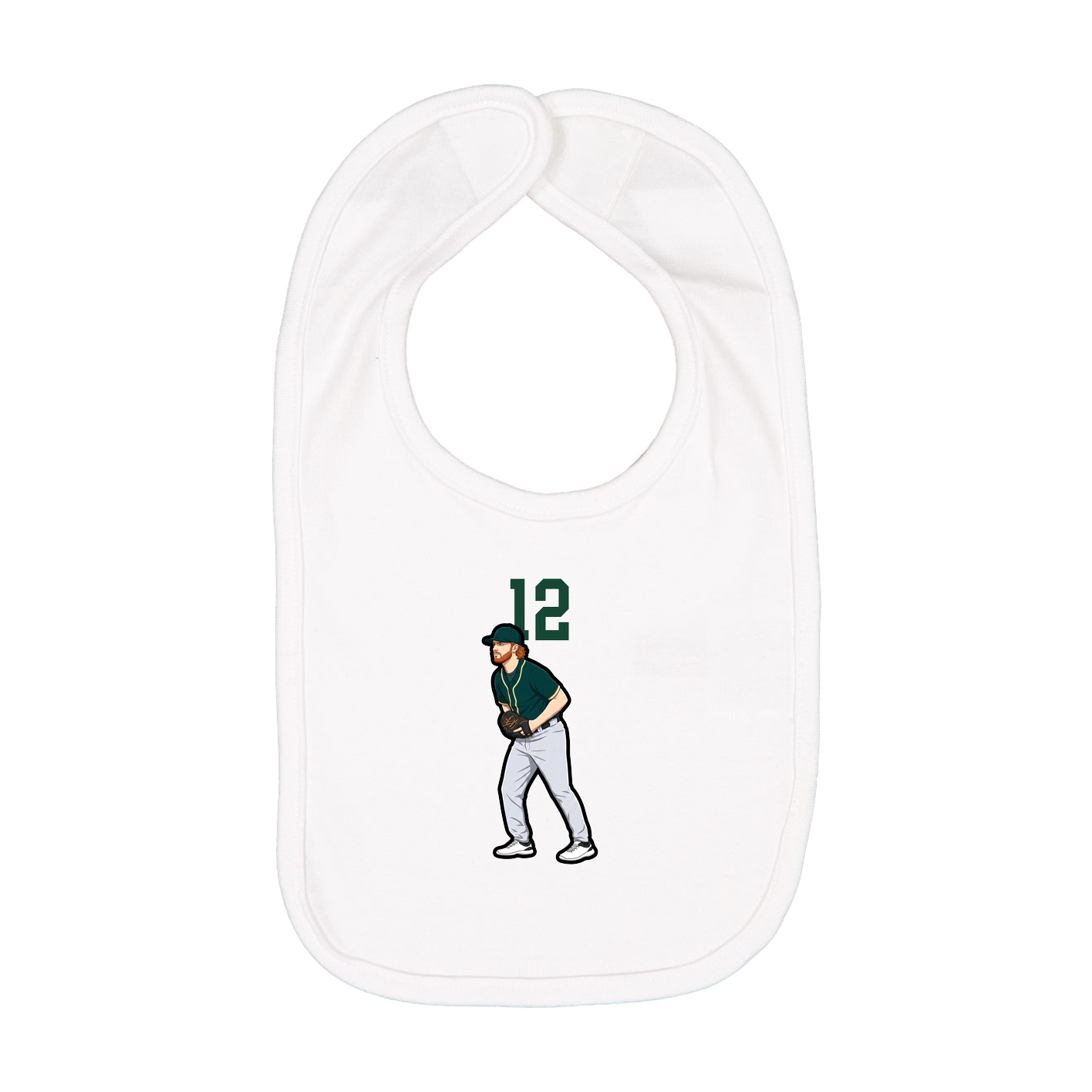 Infant Bib — Number Top in White