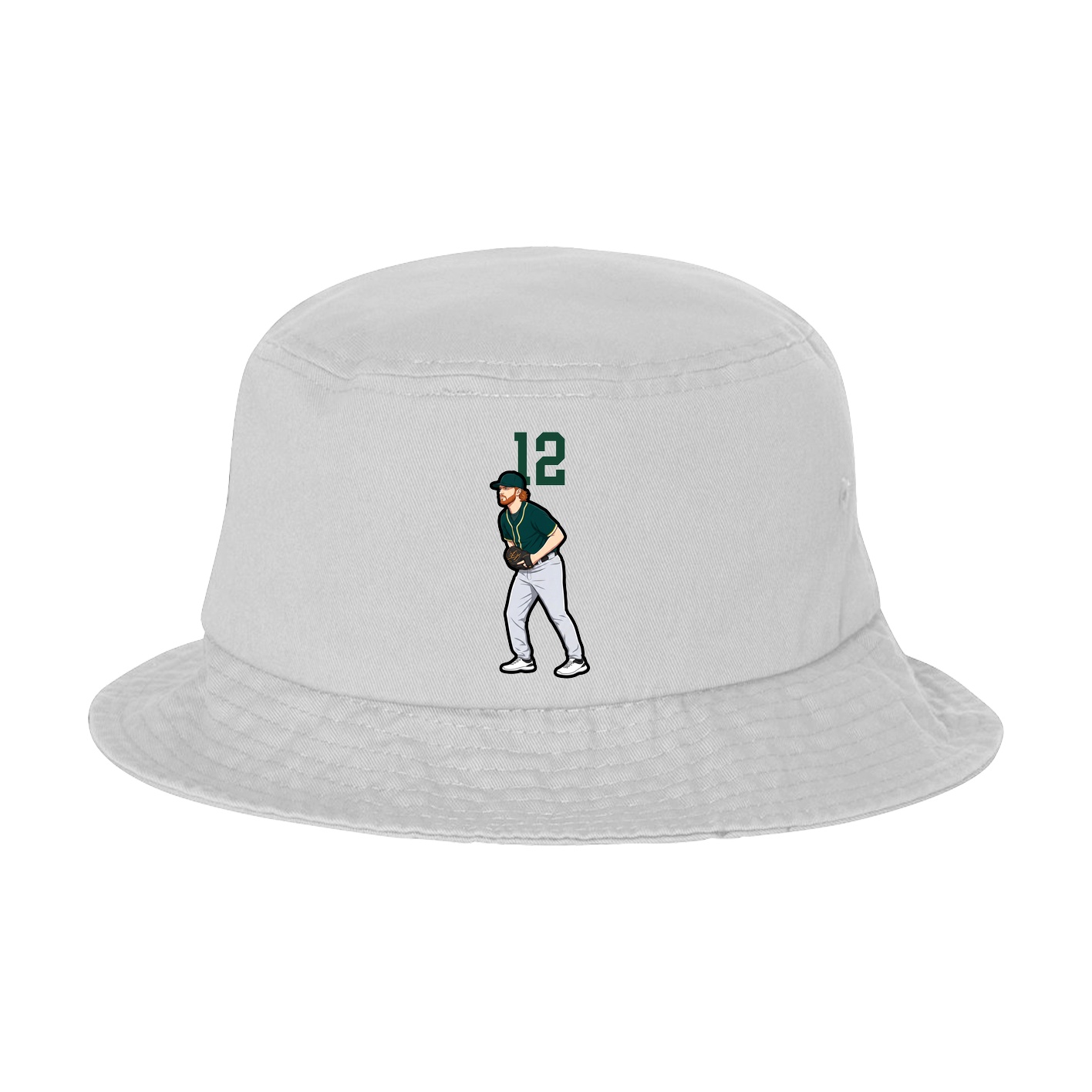 Bucket Cap — Number Top in White