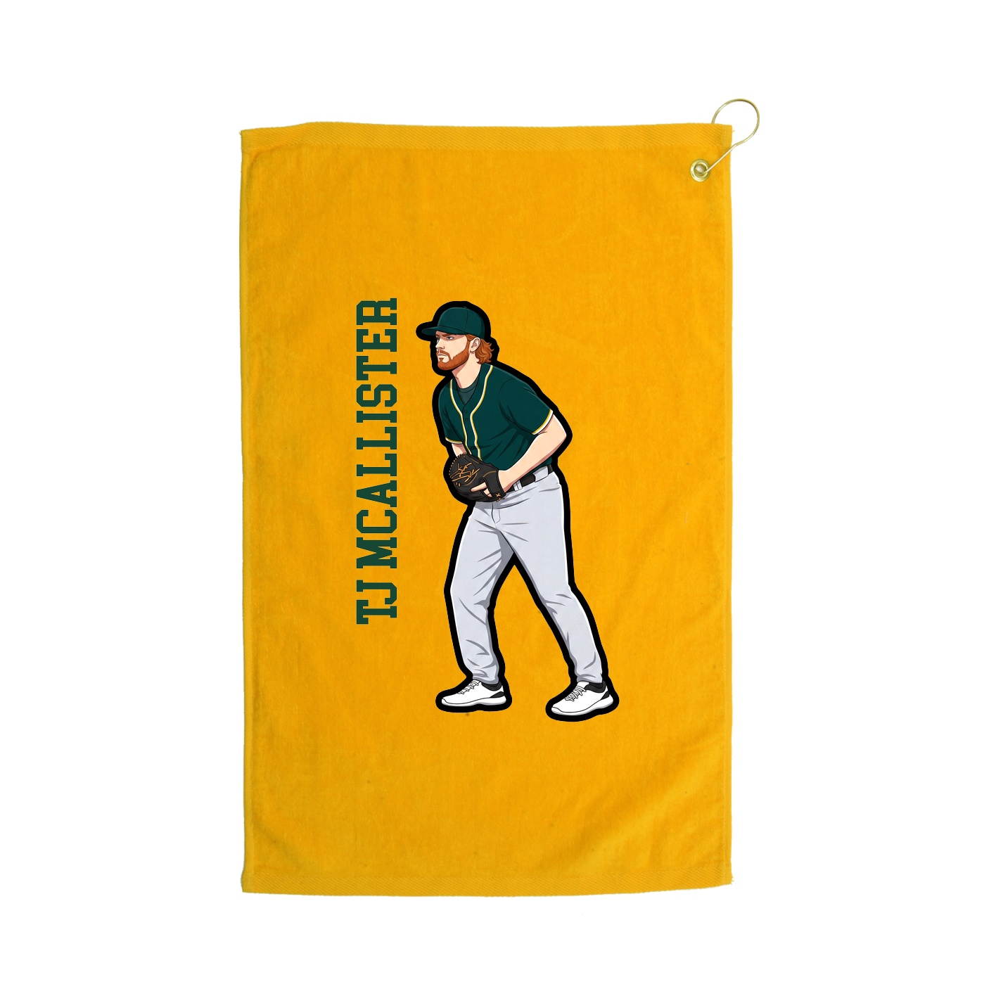 Golf Towel — Name Vertical in Gold