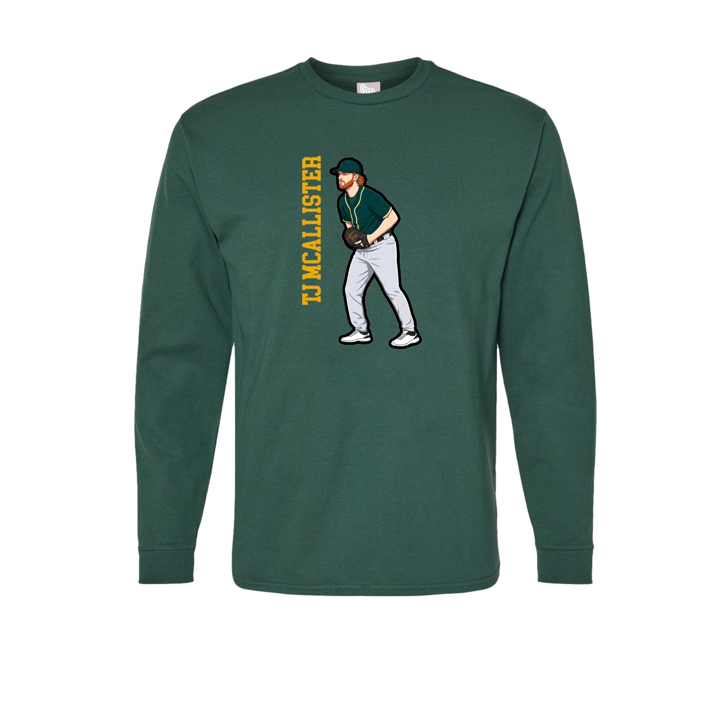 Long Sleeve Tee — Name Vertical in Green