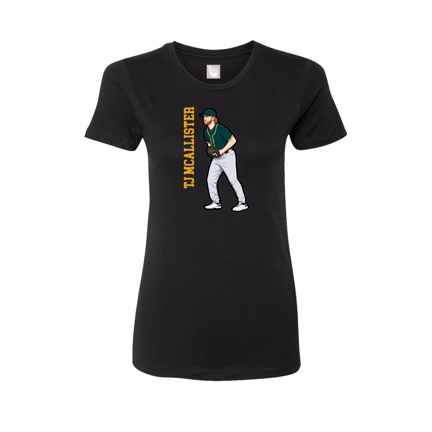Fitted Women's Tee — Name Vertical in Black