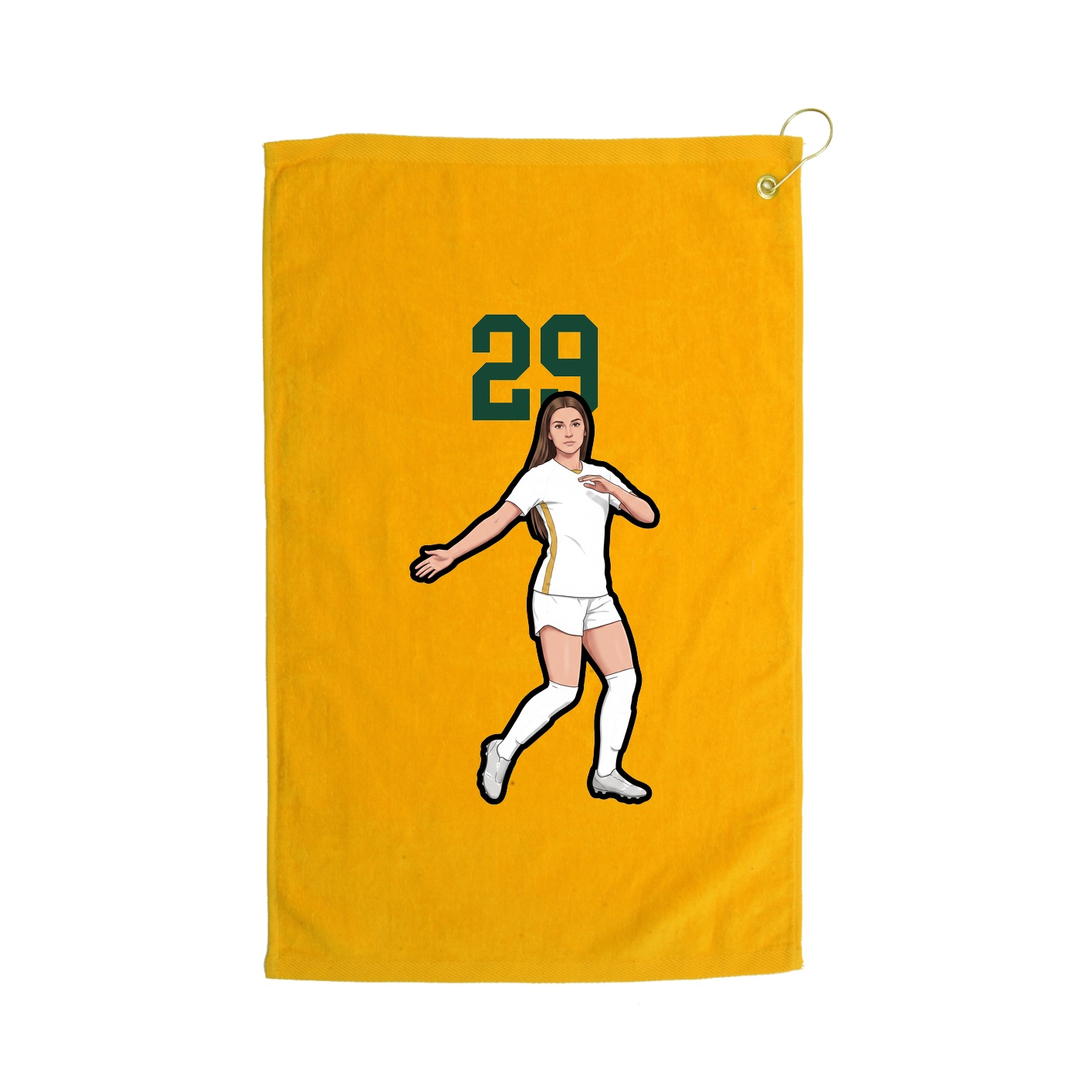 Golf Towel — Number Top in Gold