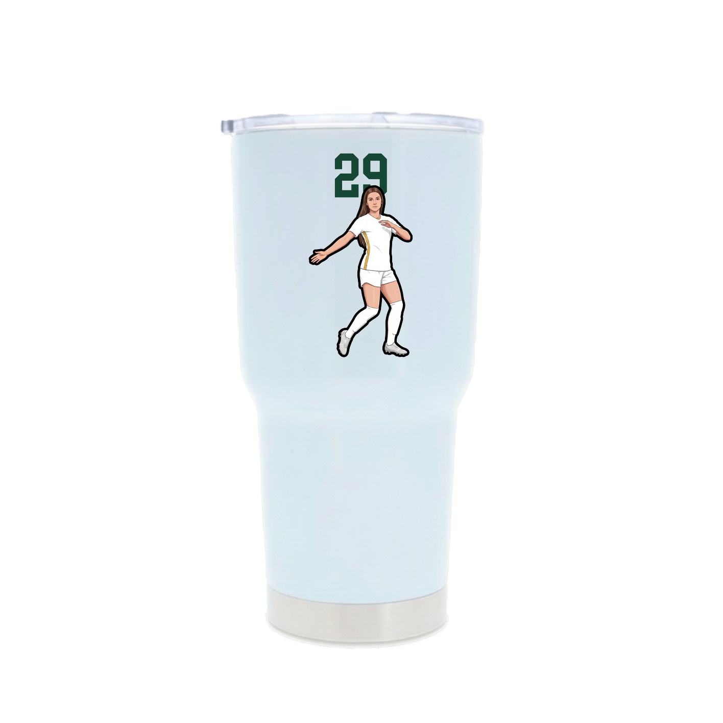 30oz Stainless Steel Tumbler — Number Top in White