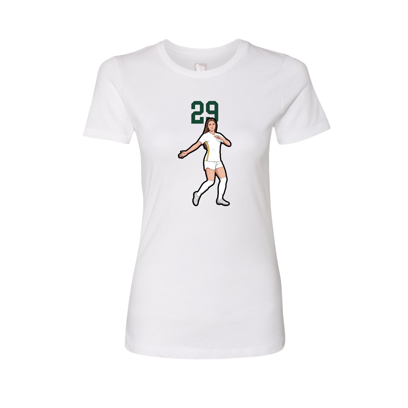 Fitted Women's Tee — Number Top in White