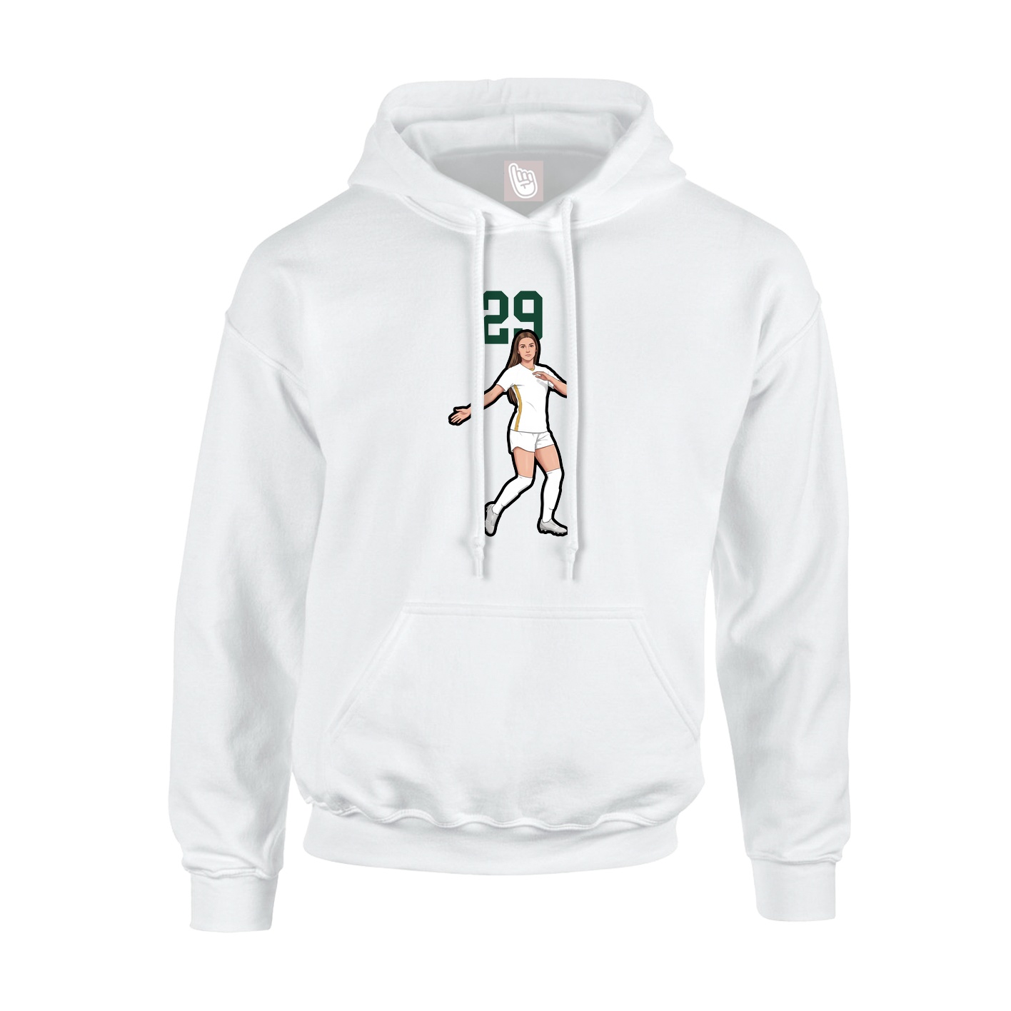 Hoodie — Number Top in White