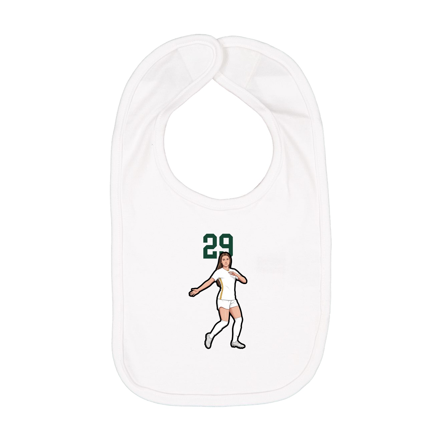 Infant Bib — Number Top in White