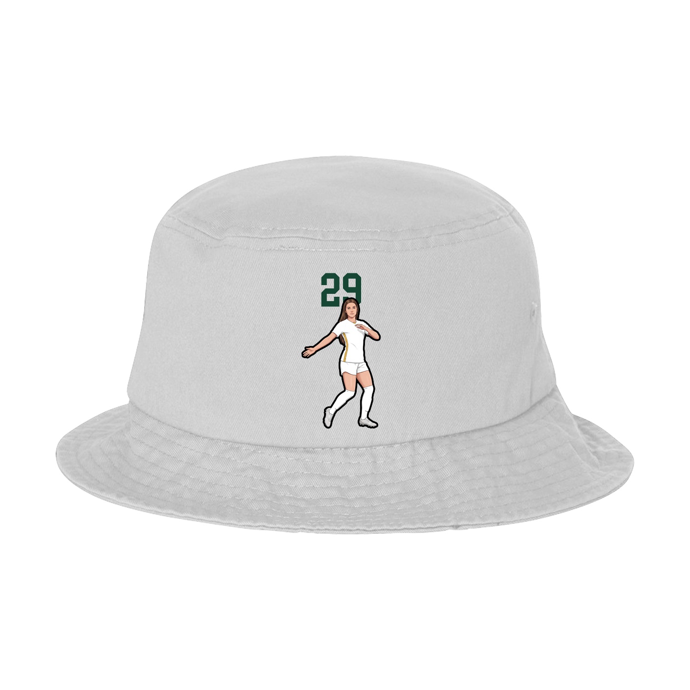 Bucket Cap — Number Top in White