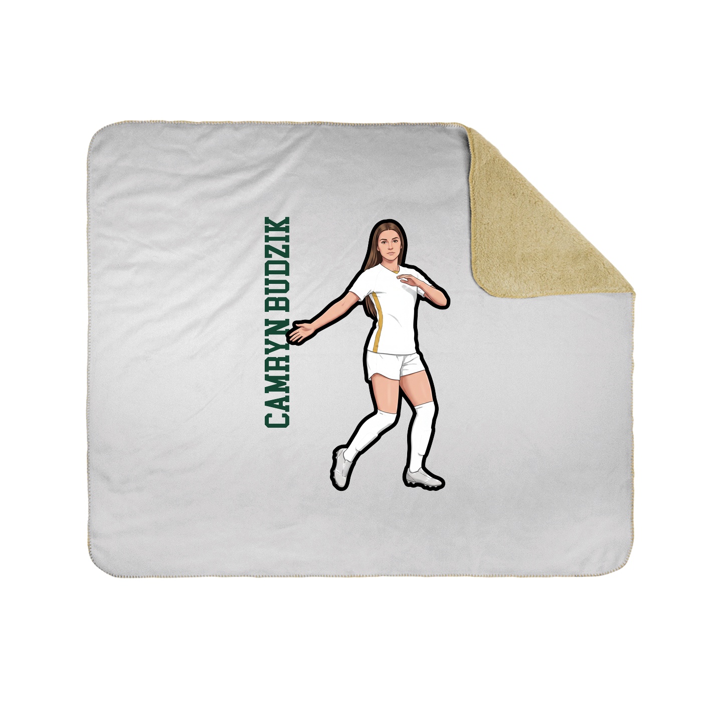 Throw Blanket — Name Vertical in White