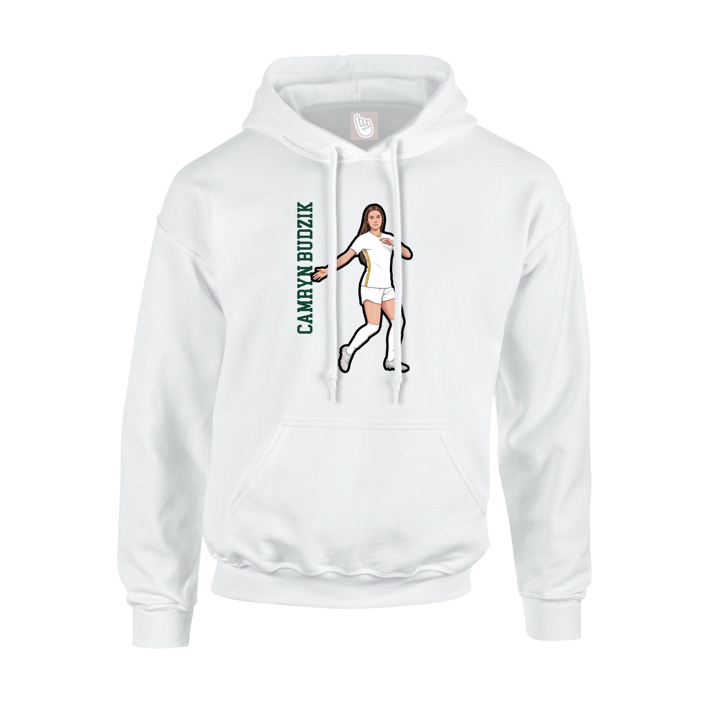 Hoodie — Name Vertical in White