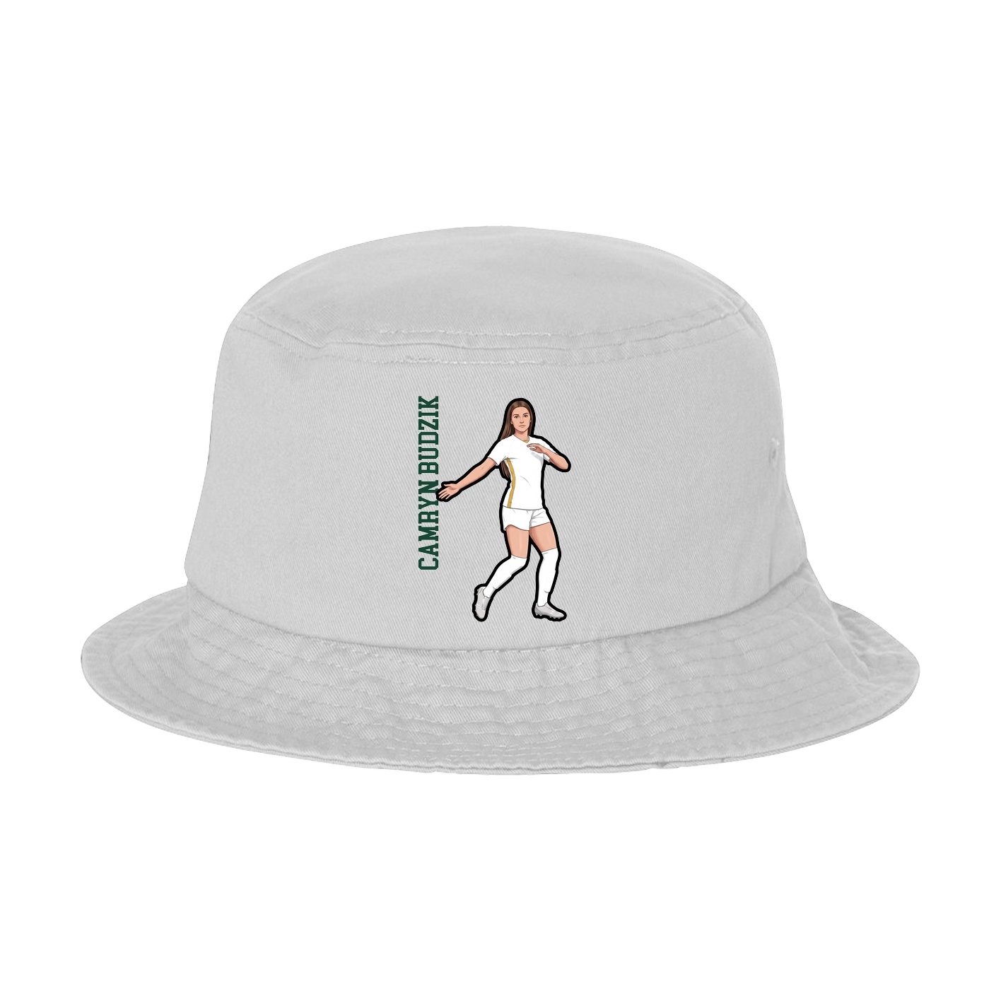 Bucket Cap — Name Vertical in White