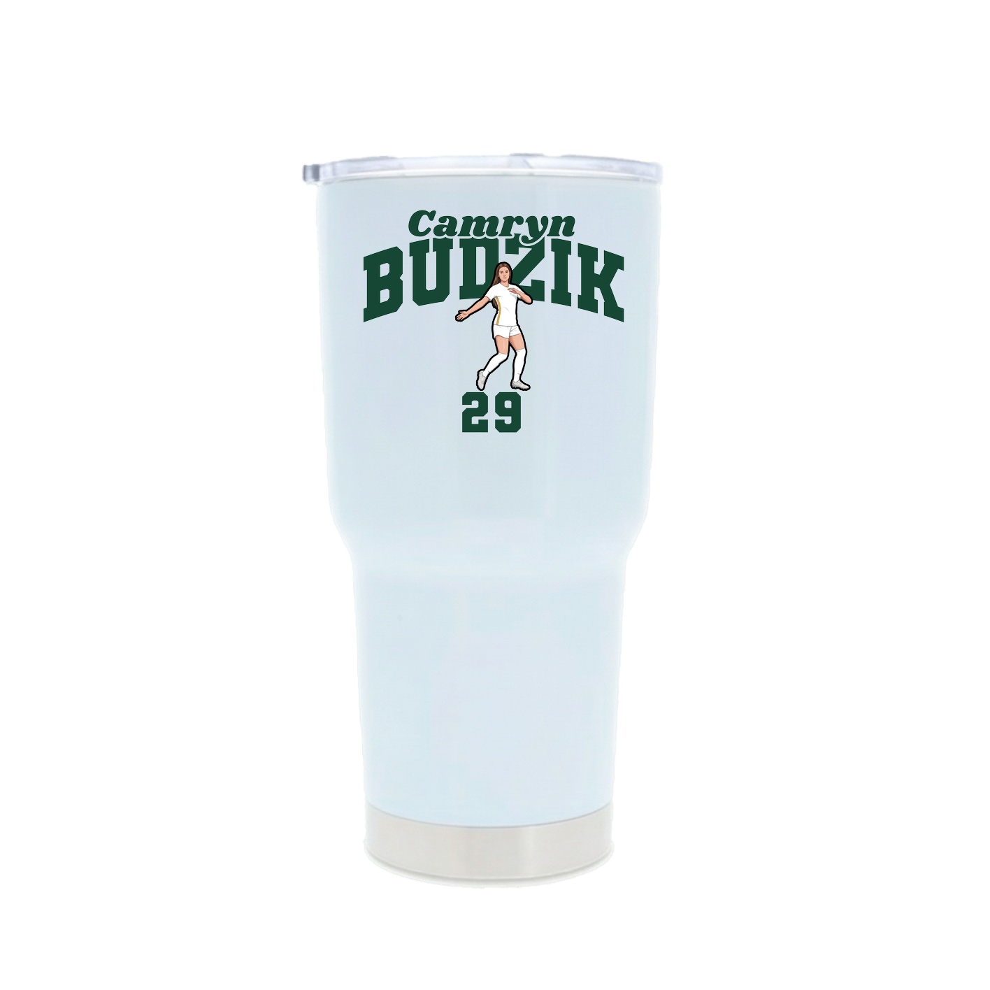 30oz Stainless Steel Tumbler — Signature Arch in White